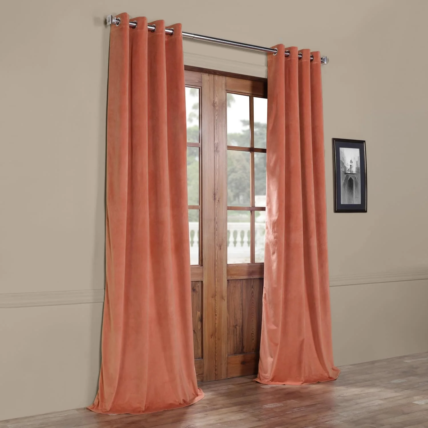 Exclusive Fabrics Signature Blackout Velvet Grommet Curtain (1 Panel)
