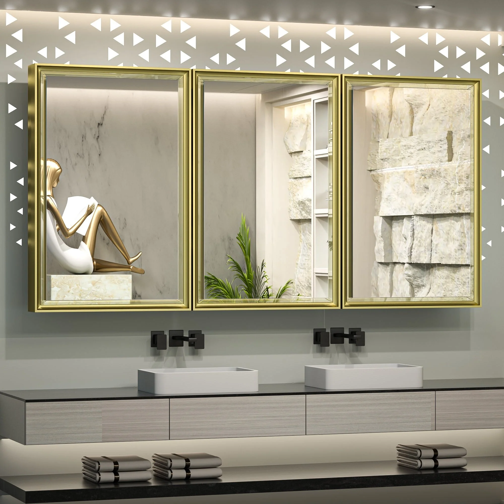 TokeShimi Medicine Cabinets for Bathroom with Mirror, Beveled Framed