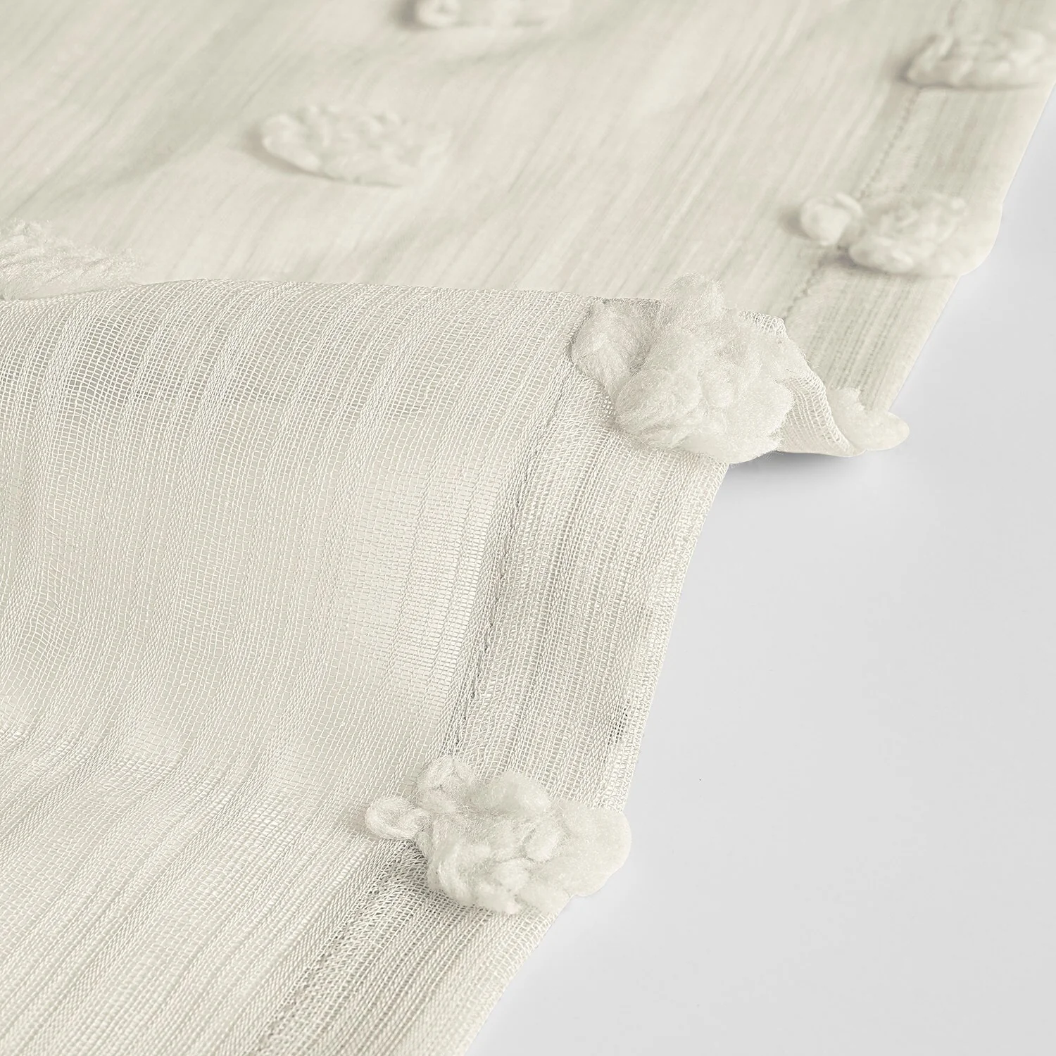 Exclusive Fabrics Strasbourg Dot Patterned Faux Linen Sheer Curtain (1 Panel)