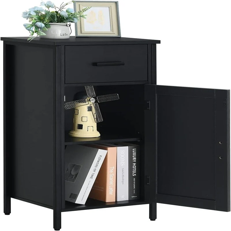 Narrow Floor Storage Cabinet with 1 Door and 1 Drawer - 11.8
