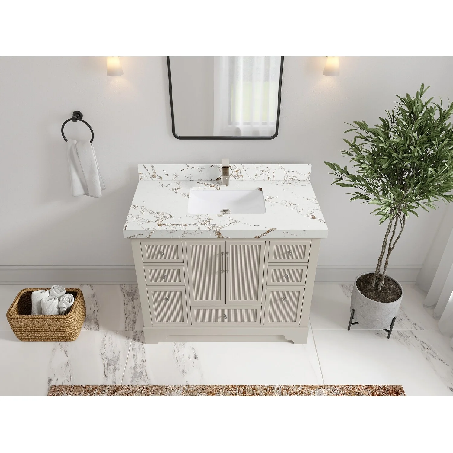 Willow Collections 42 in. W x 22 in. D Alys Single Sink Bathroom Vanity with Countertop
