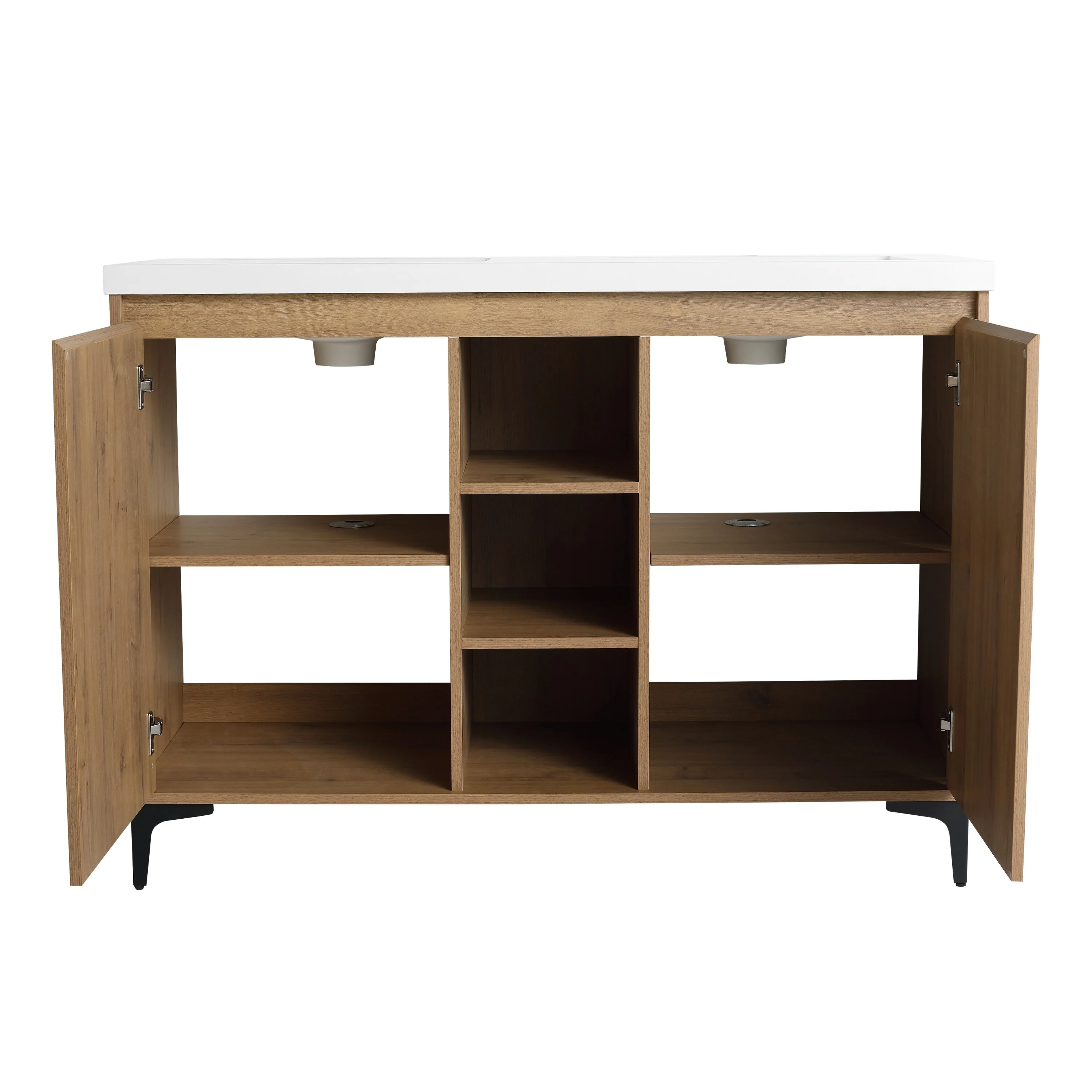 BNK Double Sink Bathroom Vanity in 48 Inch,Bathroom Cabinet with Soft Close Doors&Shelves