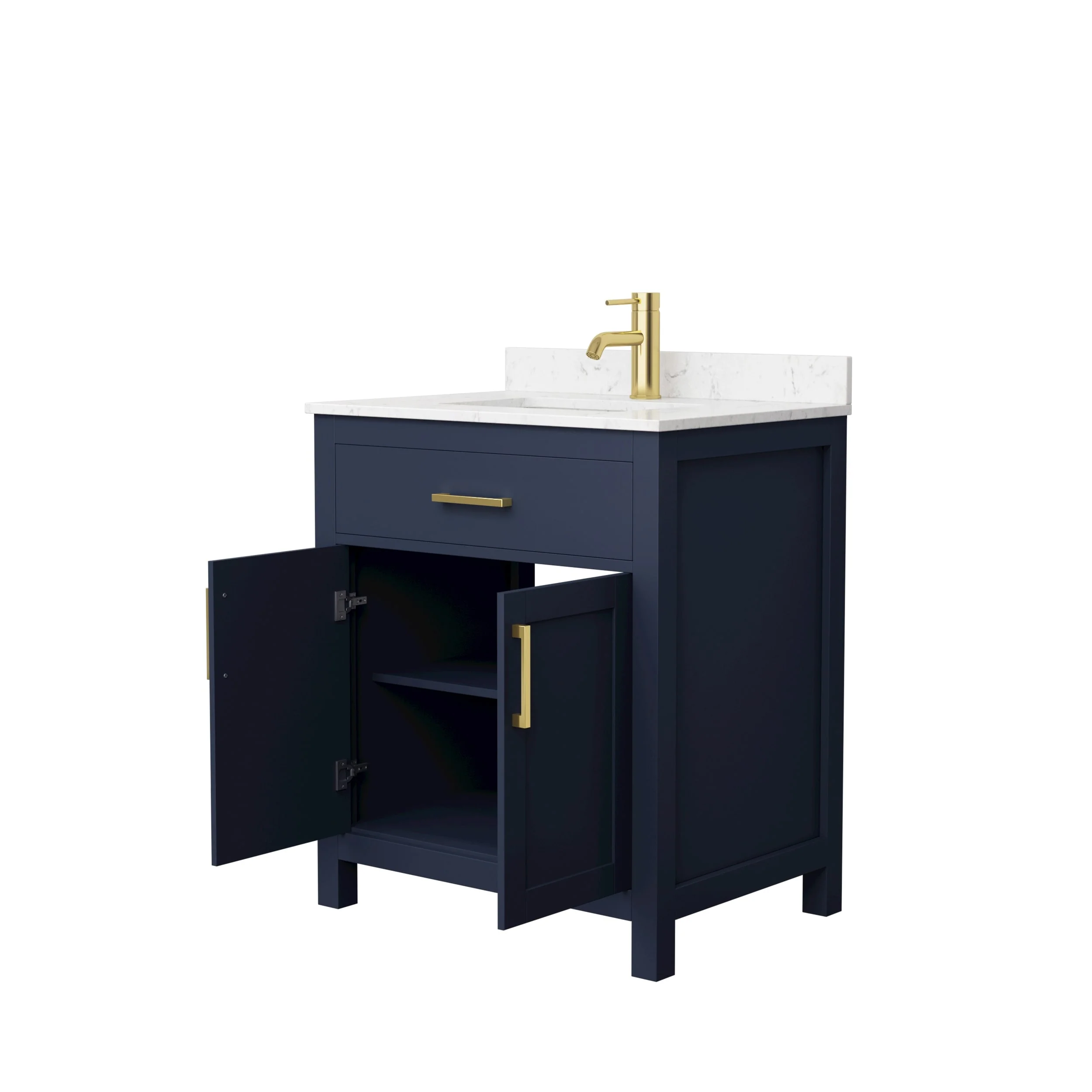 Beckett 30 Inch Single Vanity, Cultured Marble Top
