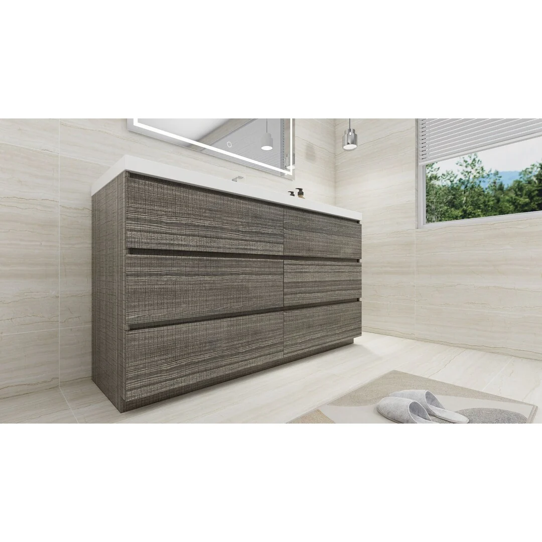 Aron 60'' Freestanding Vanity with Single Reinforced Acrylic Sink