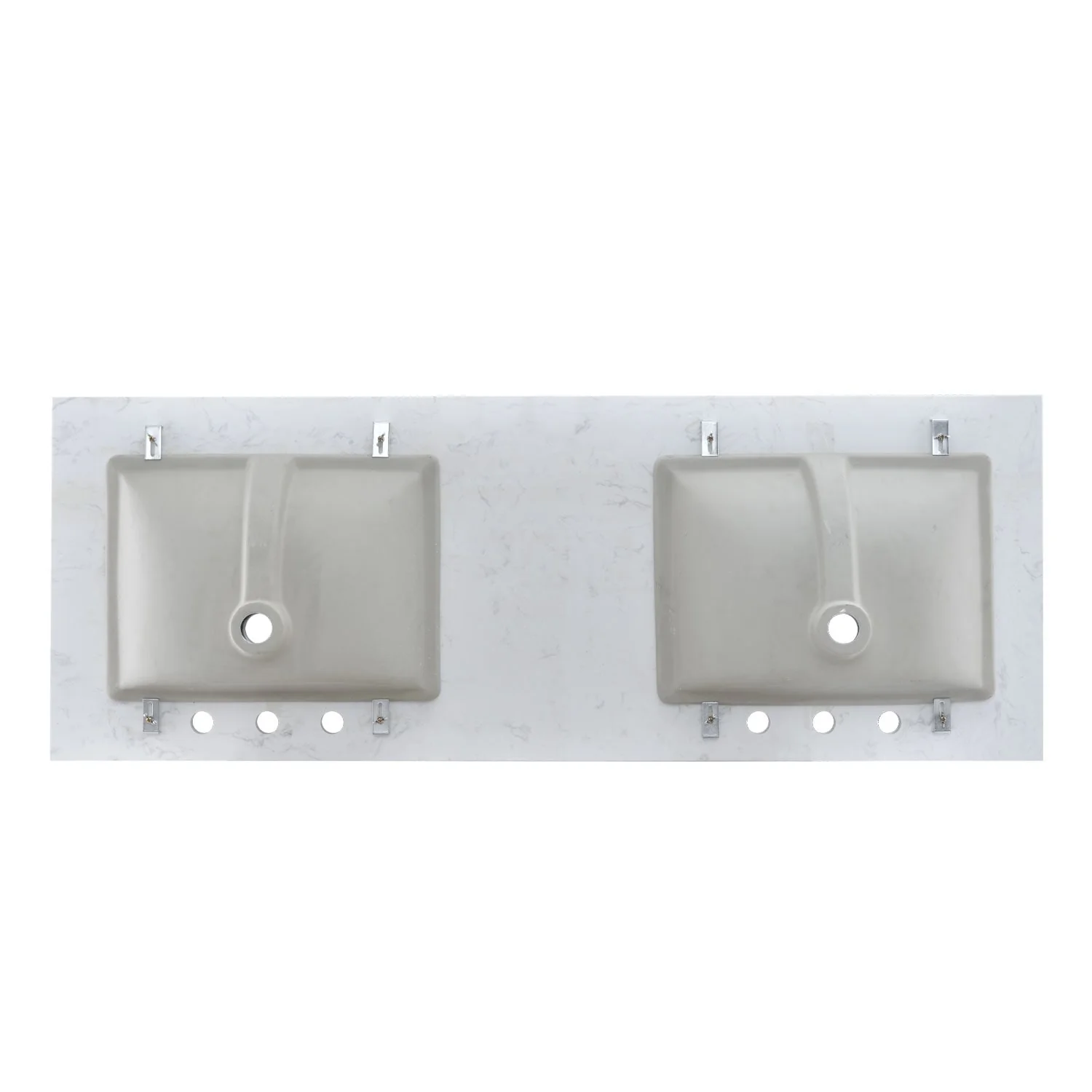 PROOX Bath Cultured Marble Vanity Top Undermount Rectangle Sink Backsplash Included