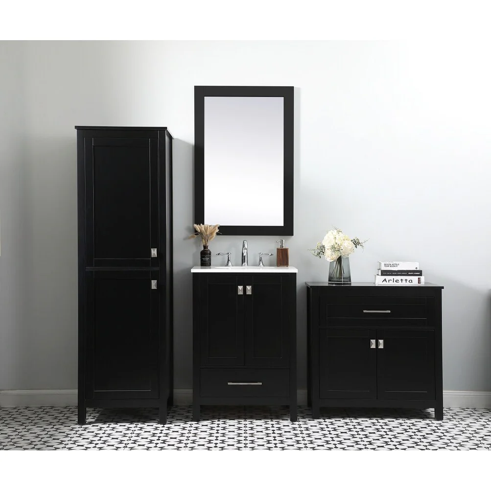 Indigo Home 30 Inch Bathroom Storage Freestanding Cabinet - 30 x 16