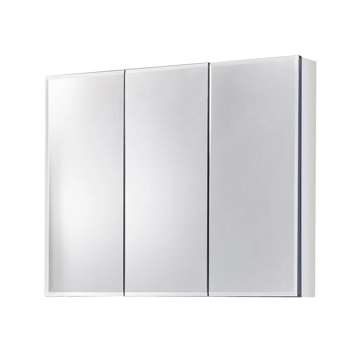 36-in W Modern Three-Door Aluminum Wall Mount Bathroom Mirror Medicine Cabinet - 36-in W x 5-in D x 26-in H