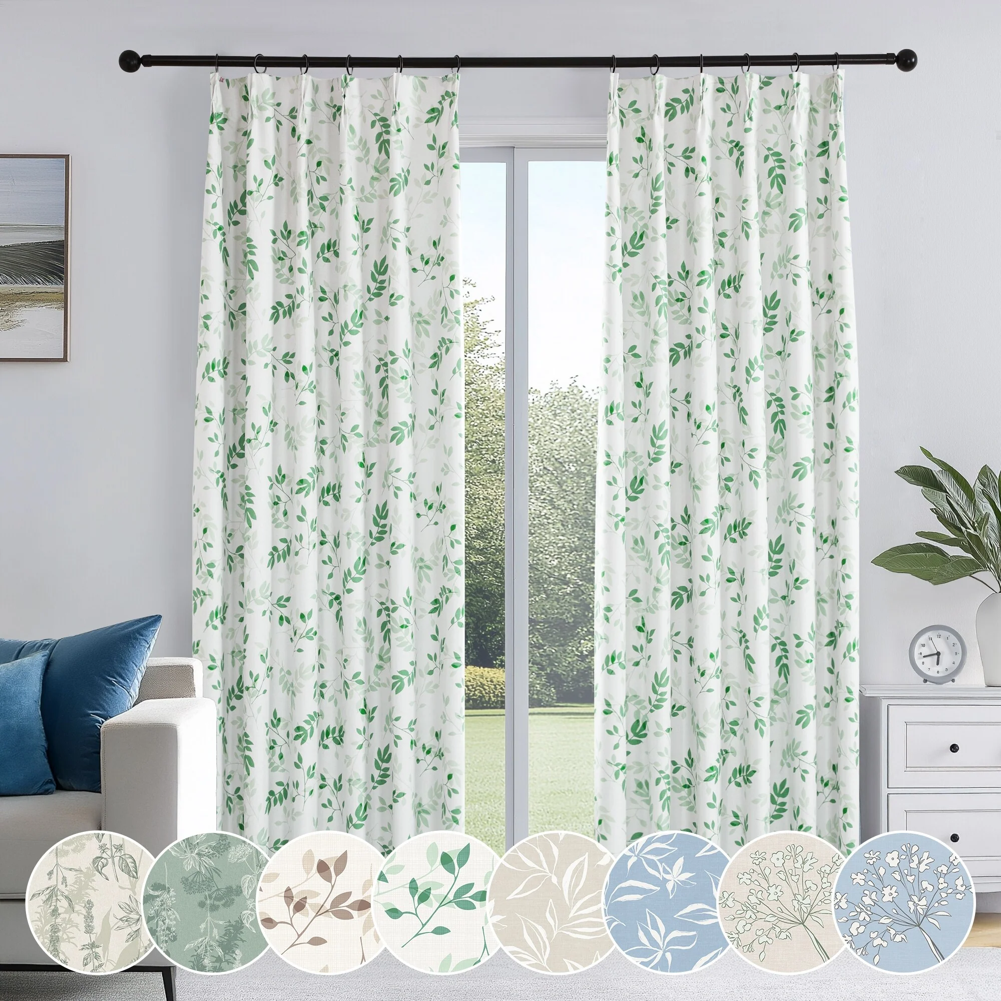 Deconovo Recycled Pinch Pleat Blackout Curtains for Bedroom 2 Panels