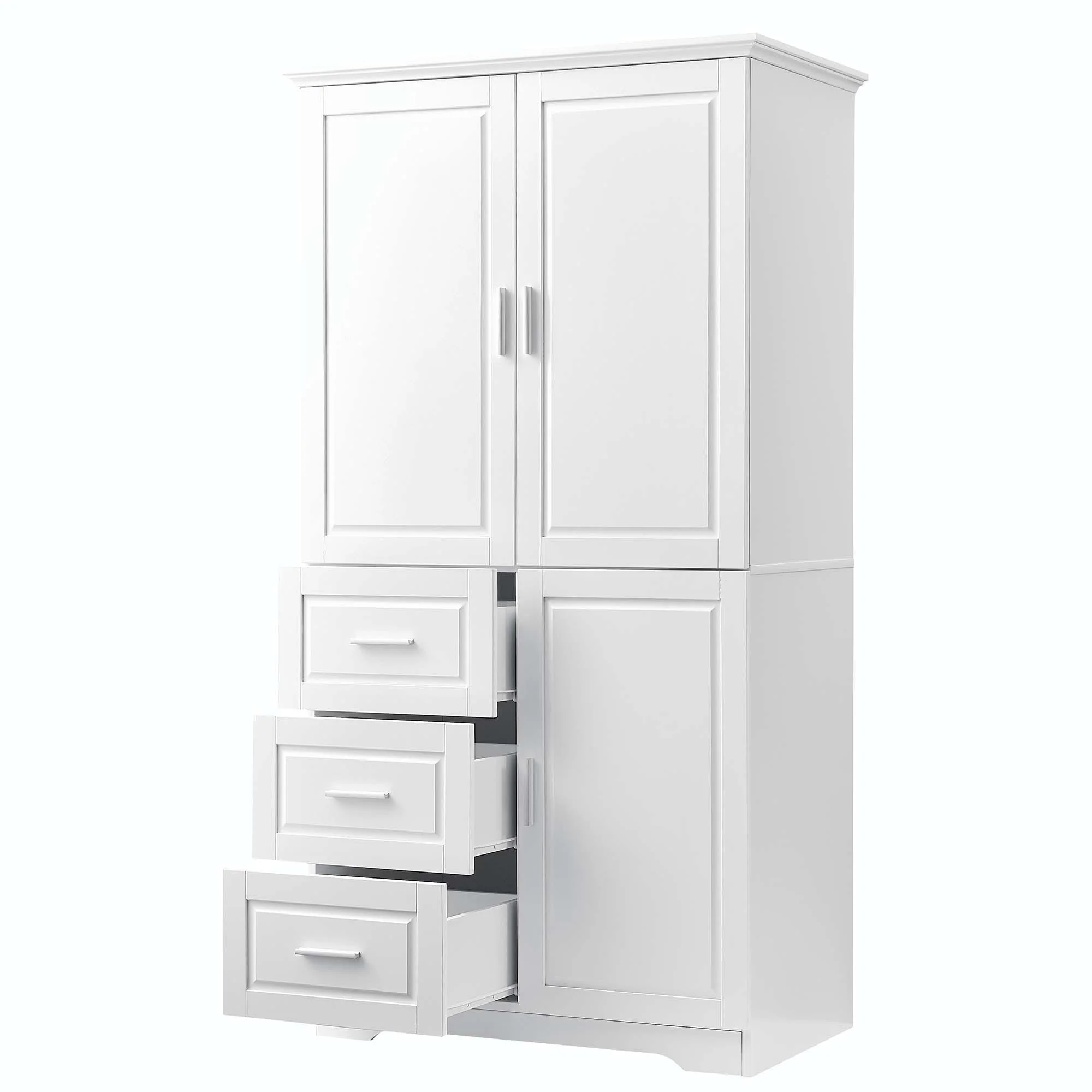 Bathroom Storage Cabinet with Drawers and Adjustable Shelf