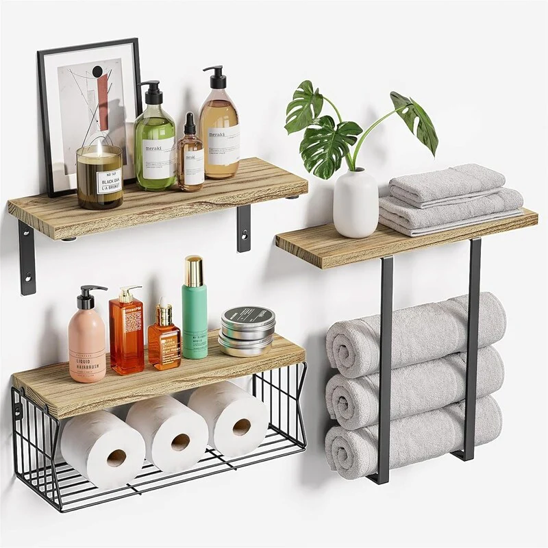 Floating Shelves Wall Mounted Over Toilet