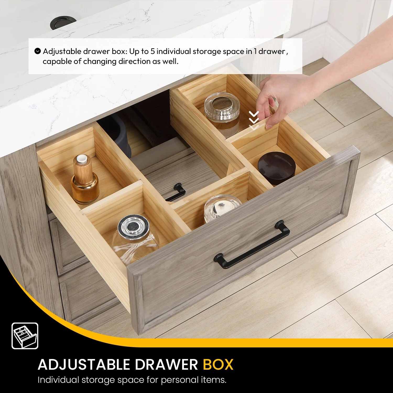 Leon 24 in. Single Bathroom Vanity with Composite Stone Top