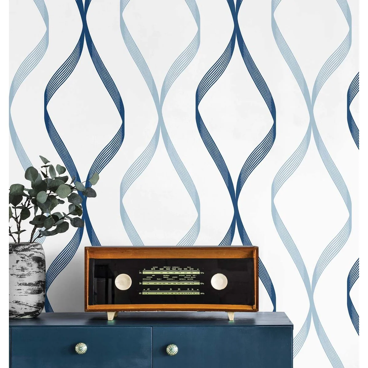 NextWall Ogee Ribbon Peel and Stick Wallpaper