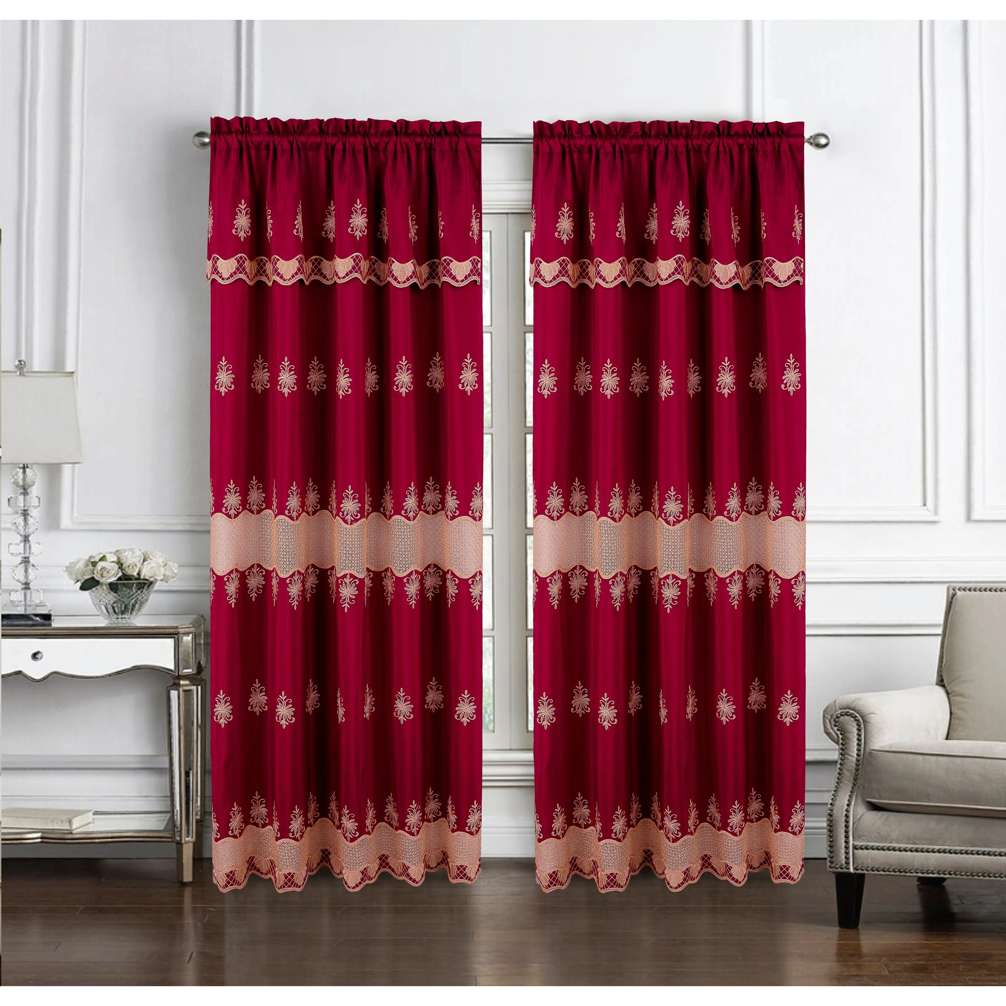 Donna Macrame Embrodiered Window Curtain 84