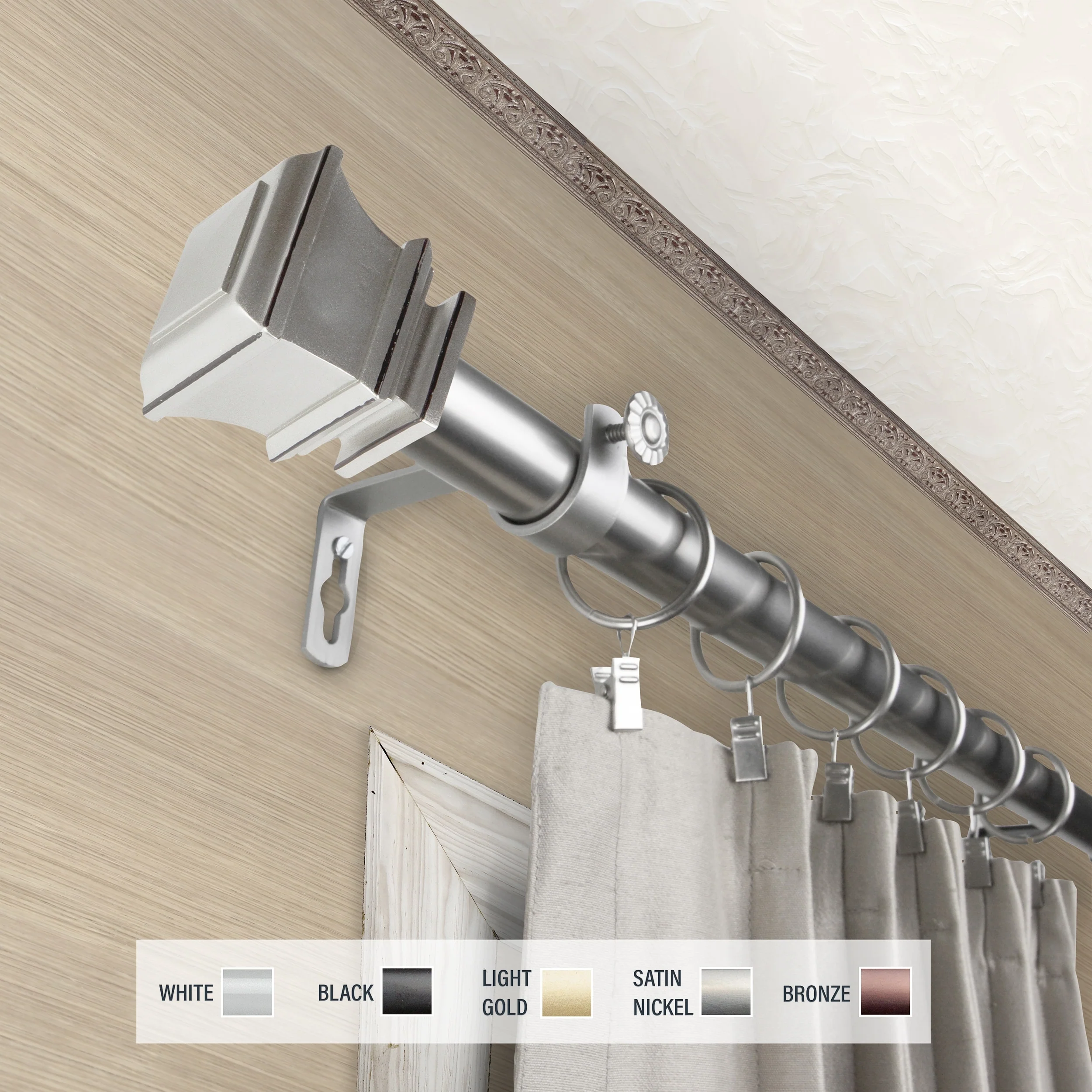 InStyleDesign Savre 1 inch Diameter Adjustable Curtain Rod