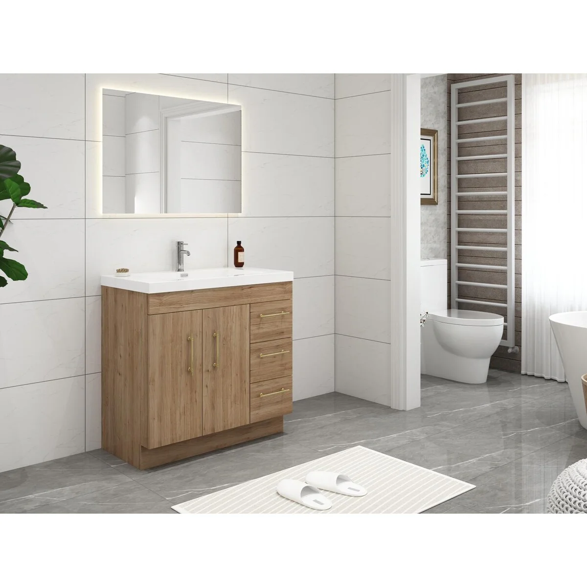 Eliza 36 Freestanding Vanity (Right Drawers) with Single Sink