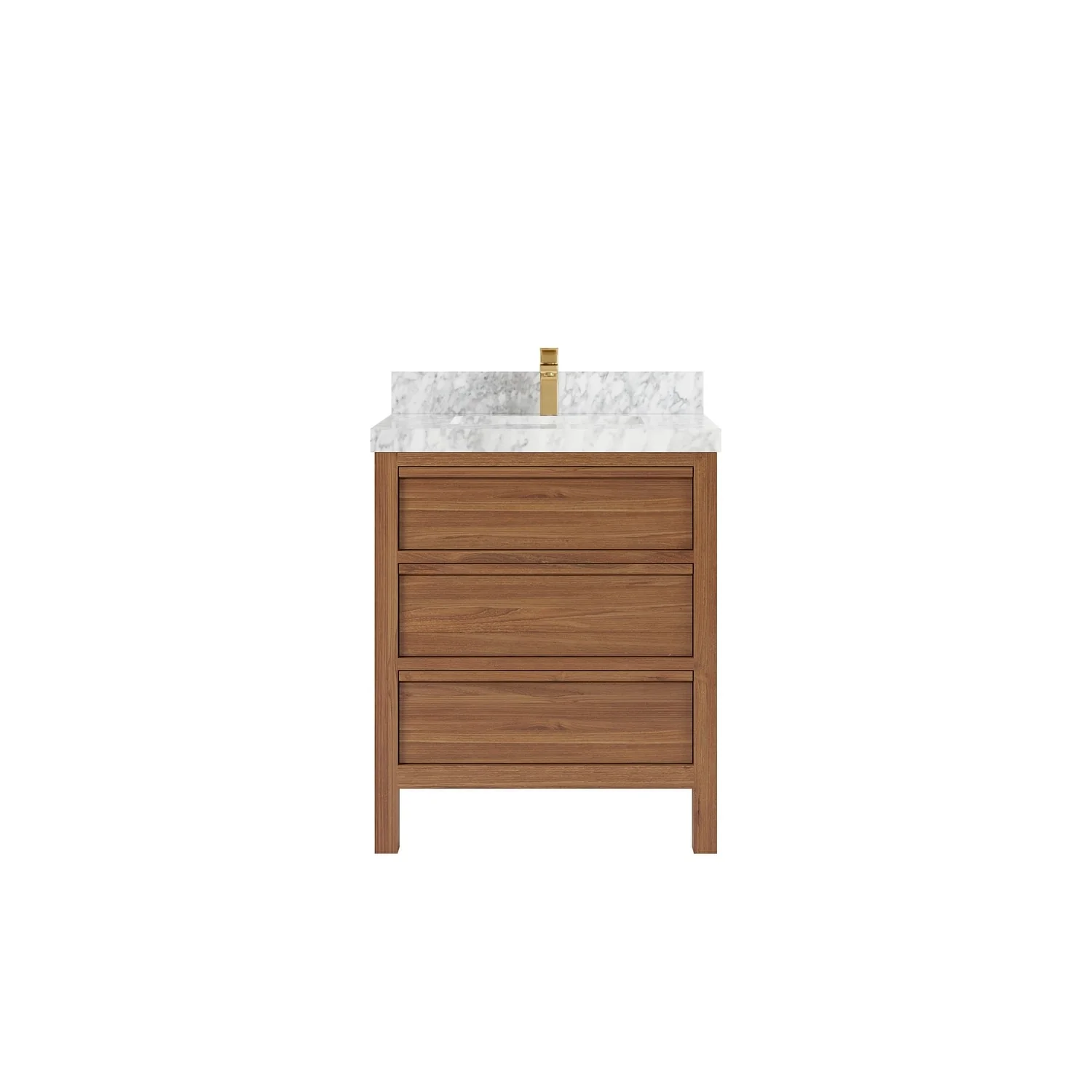 Willow Collections 30 in. W x 22 in. D Elizabeth Solid Teak Wodd Single Sink Bathroom Vanity with Countertop
