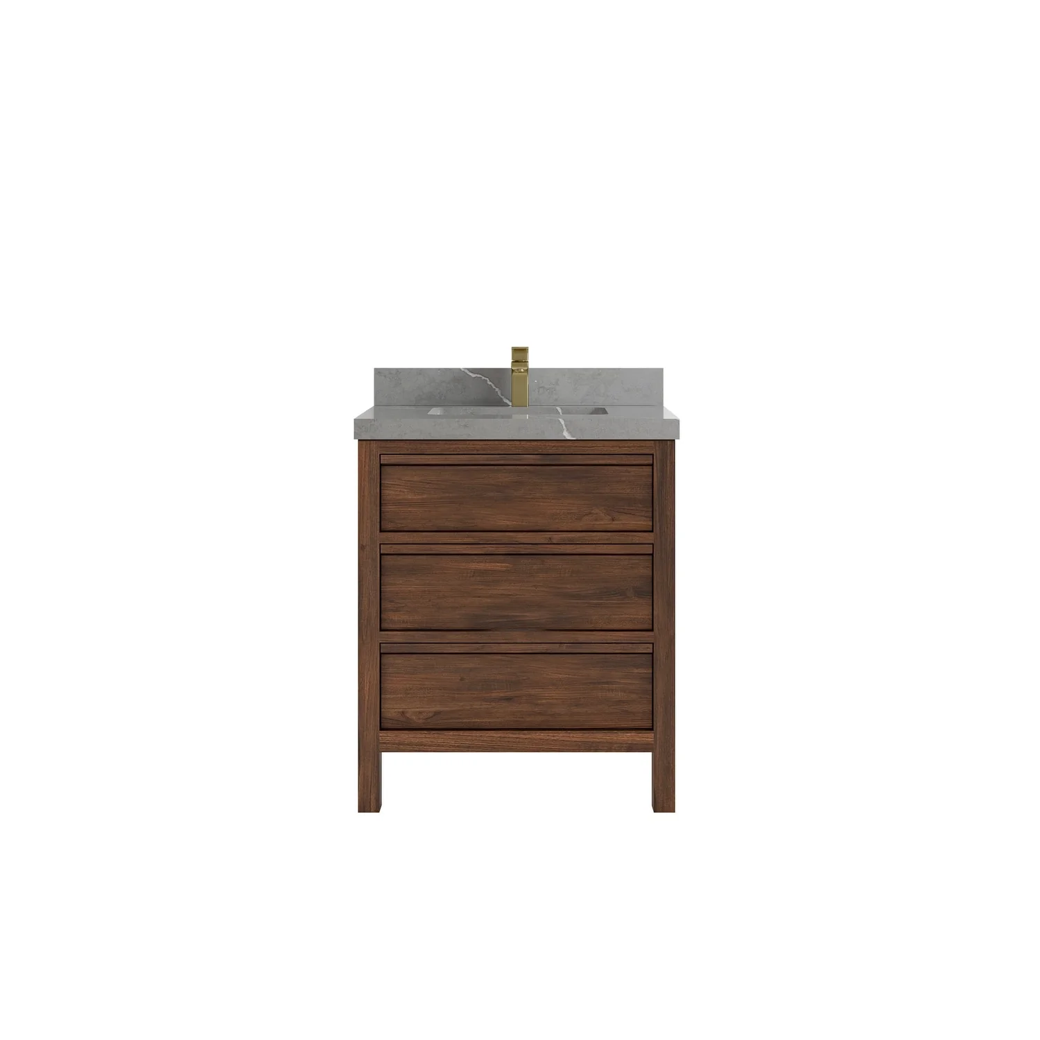 Willow Collections 30 in. W x 22 in. D Elizabeth Solid Teak Wodd Single Sink Bathroom Vanity with Countertop
