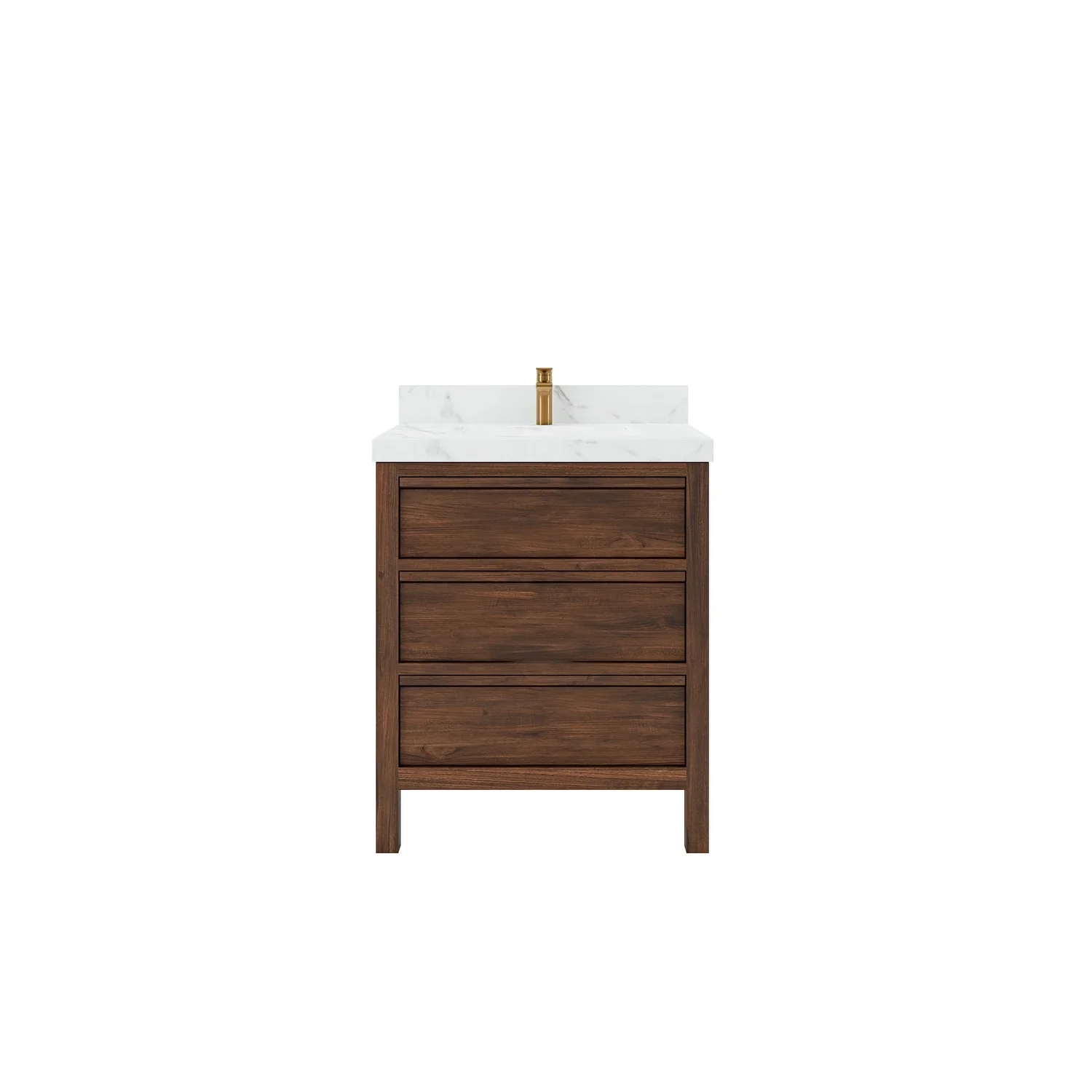 Willow Collections 30 in. W x 22 in. D Elizabeth Solid Teak Wodd Single Sink Bathroom Vanity with Countertop