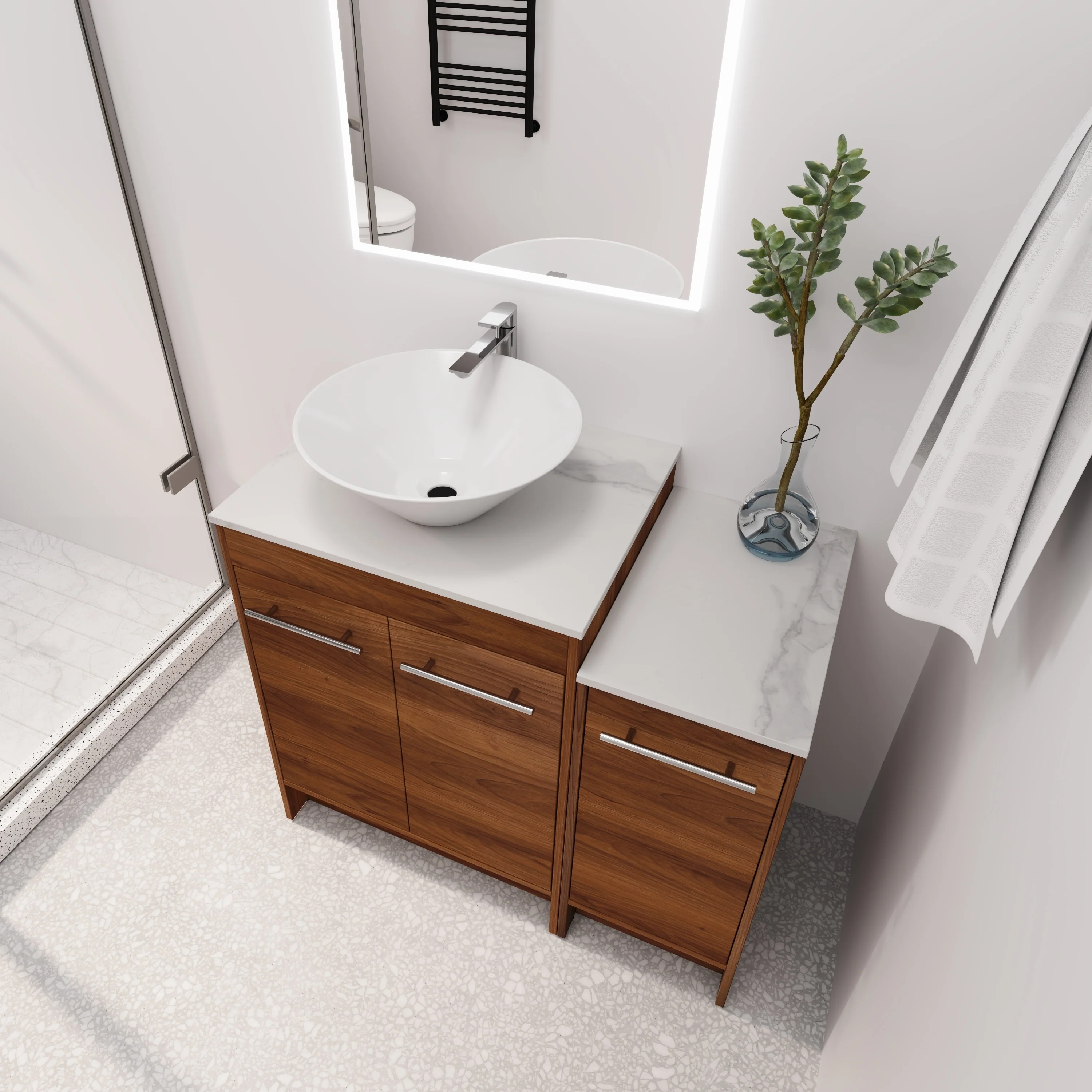 BNK 24/36/48/60 Inch Bathroom Vanity with Sink, Freestanding Bathroom Vanity with Soft Close Doors and Adjustable Shelf