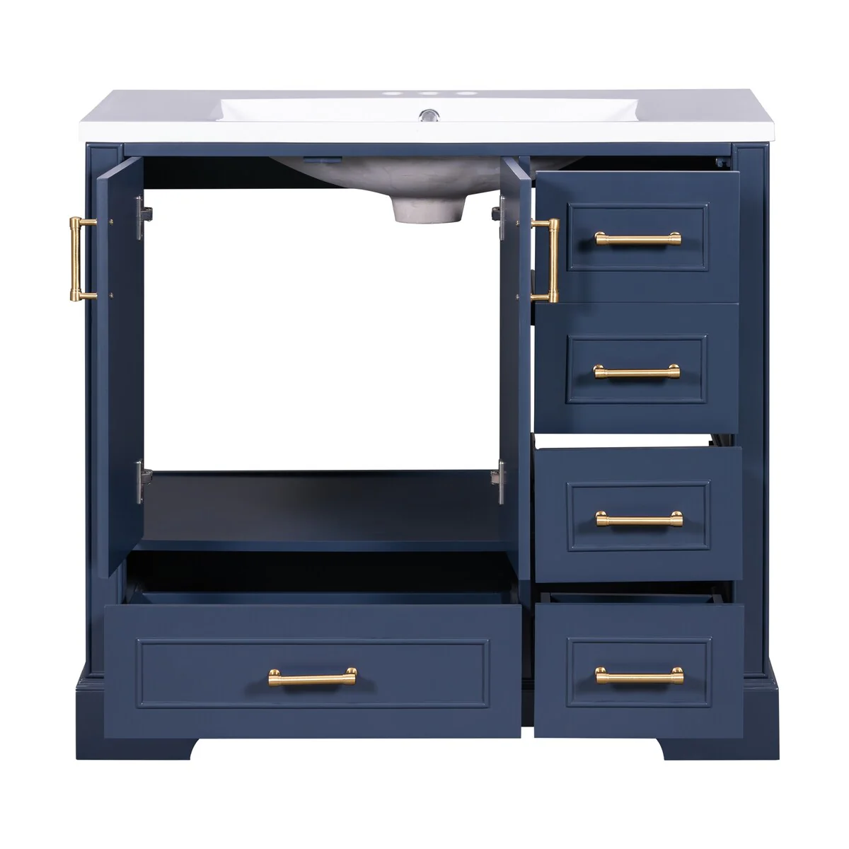 Bathroom Cabinet with Two Doors and Four Drawers