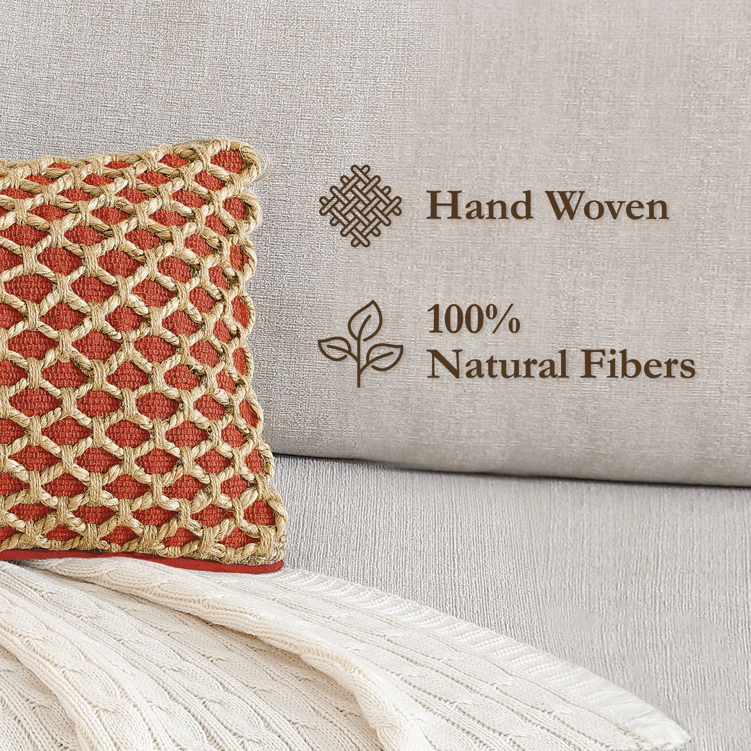 Boho Living Jada Braided Cotton/Jute Throw Pillows