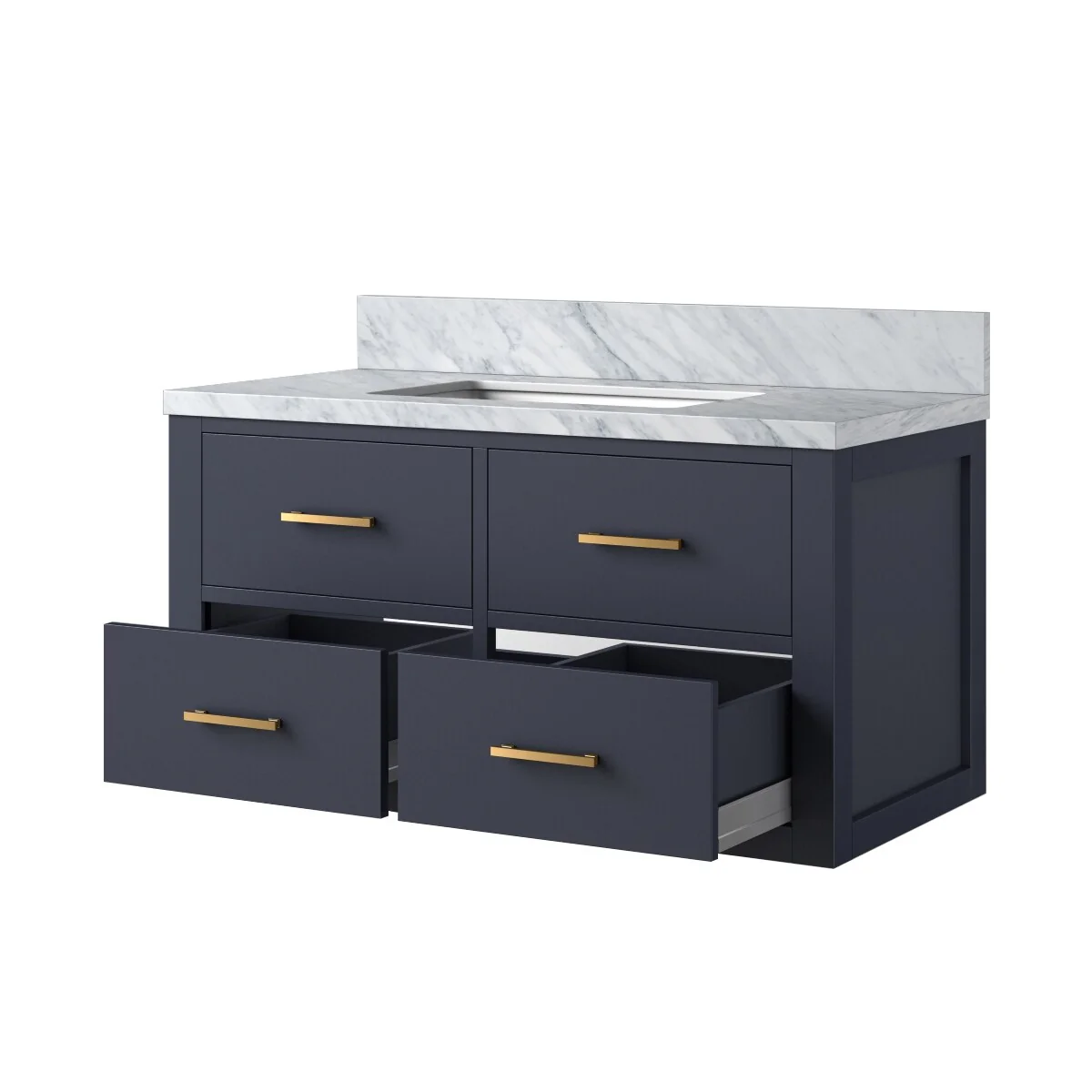 Castor Bath Vanity with Carrara Marble Top and Sink