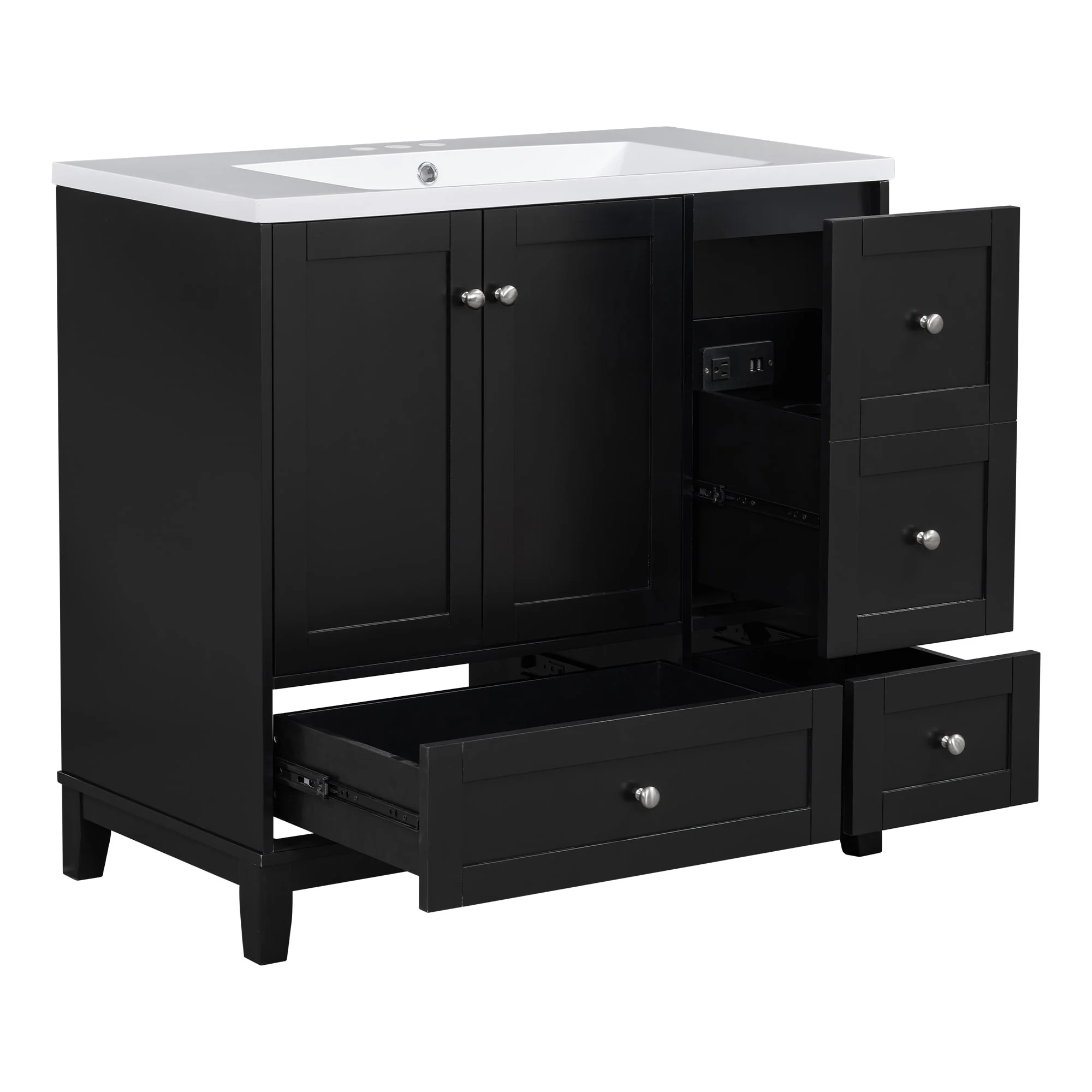 36 Inch Modern Bathroom Vanity with USB Charging