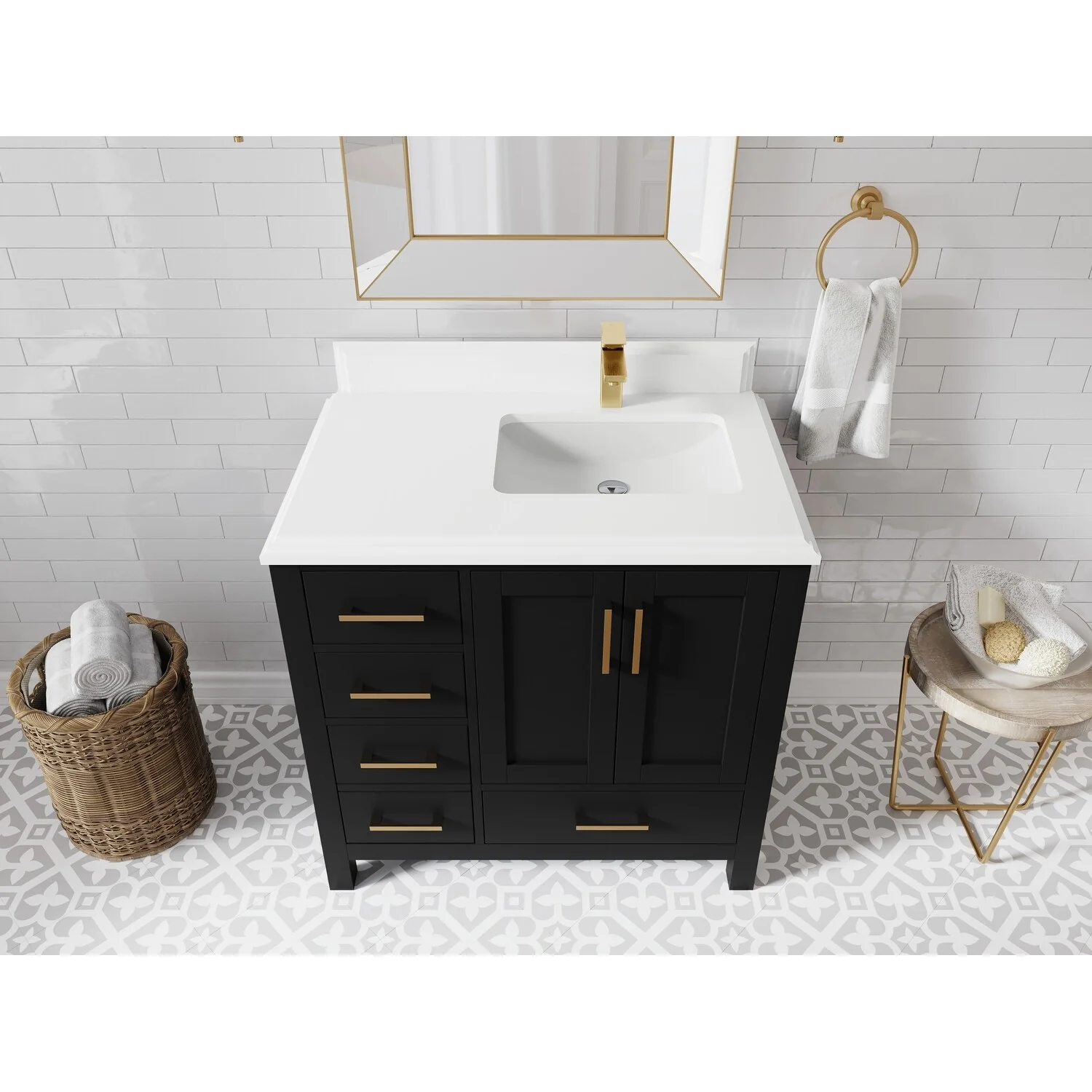Willow Collections 36 in. W x 22 in. D Malibu Right Offset Sink Bathroom Vanity with Countertop