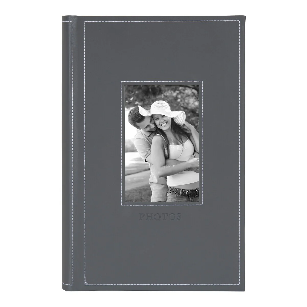 DesignOvation Debossed Black Faux Leather Photo Album (Pack of 4)