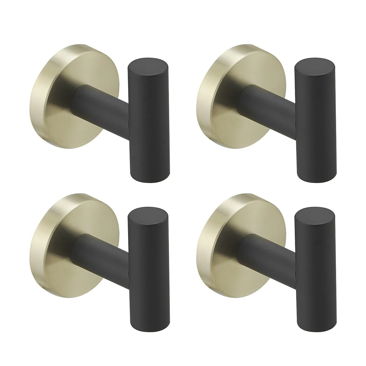Bathroom Robe Hook Round Towel Hook in Stainless Steel(4-Pack)