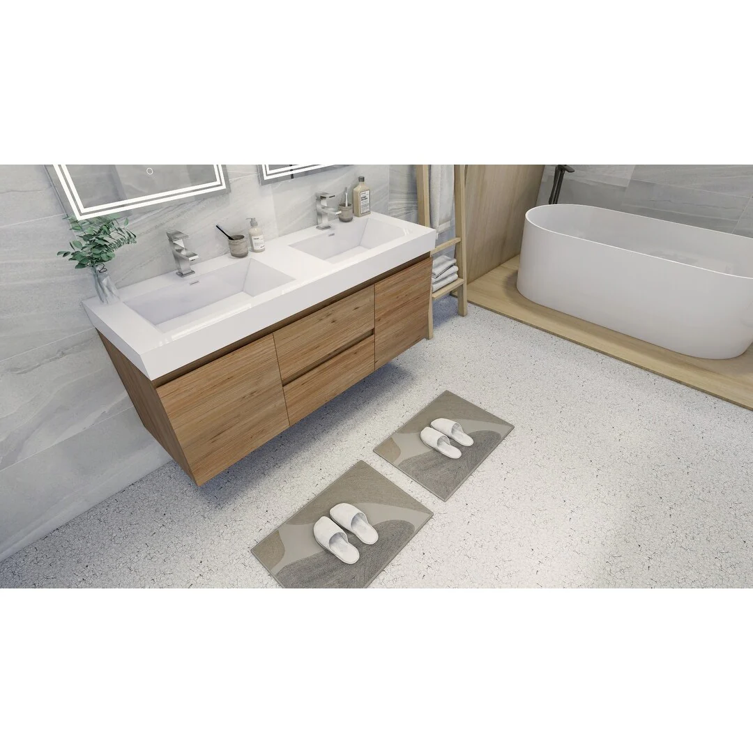 Baillie 60'' Wall-Mounted Vanity with Double Reinforced Acrylic Sink