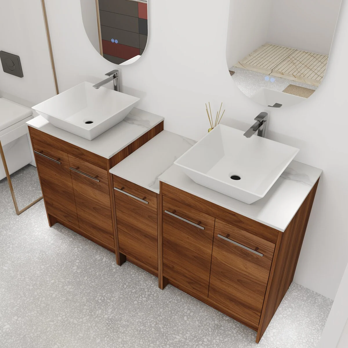 Bathroom Vanity With Sink In 24/36/48/60 Inch, Freestanding Bathroom Vanity With Soft Close Door
