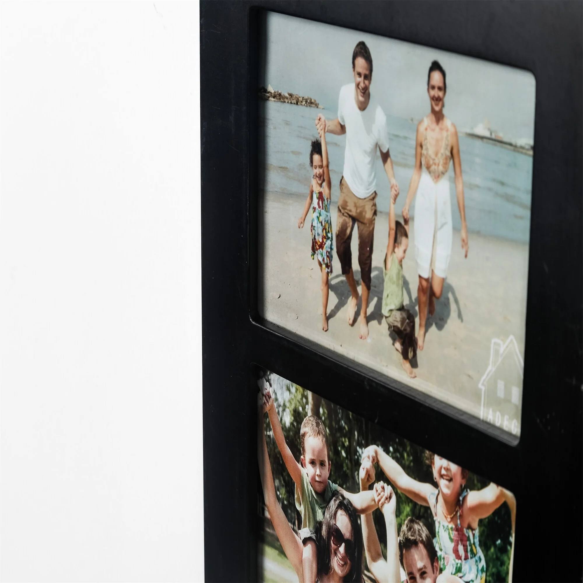 Adeco Black Wood Hanging Divided 4 x 6-inch Photo Frame