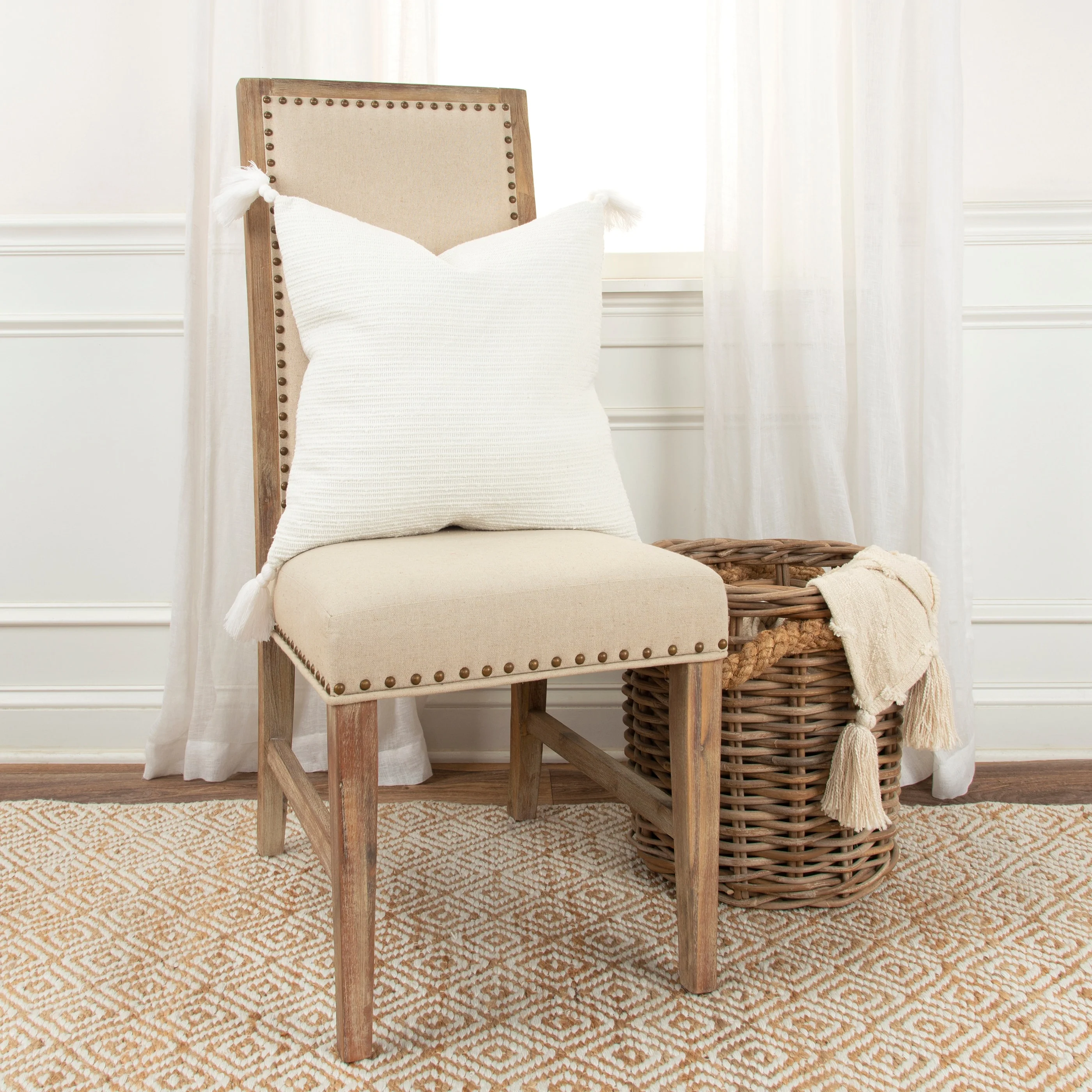 Rizzy Home Solid Stripe Throw Pillow Cover