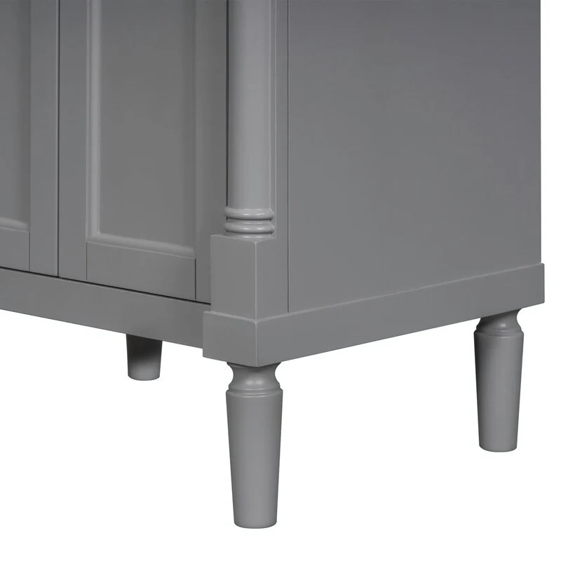 24'' Bathroom Vanity with Top Sink: Modern 2-Tier Storage Cabinet, Single Sink, Large Shelves