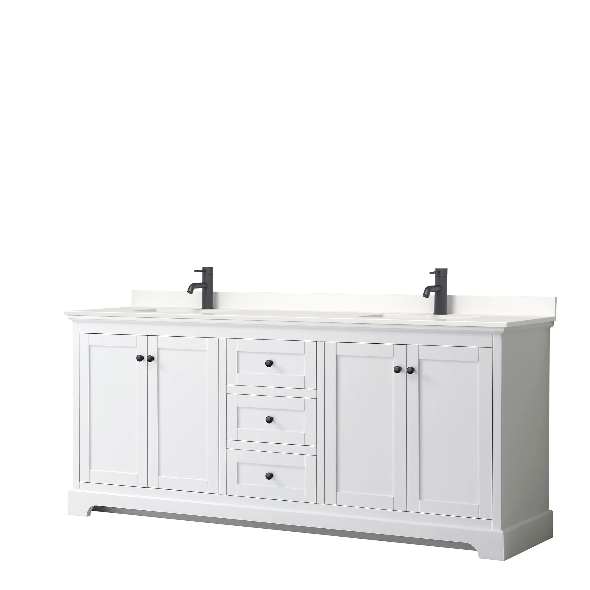 Avery 80-inch Double Vanity, Quartz Top