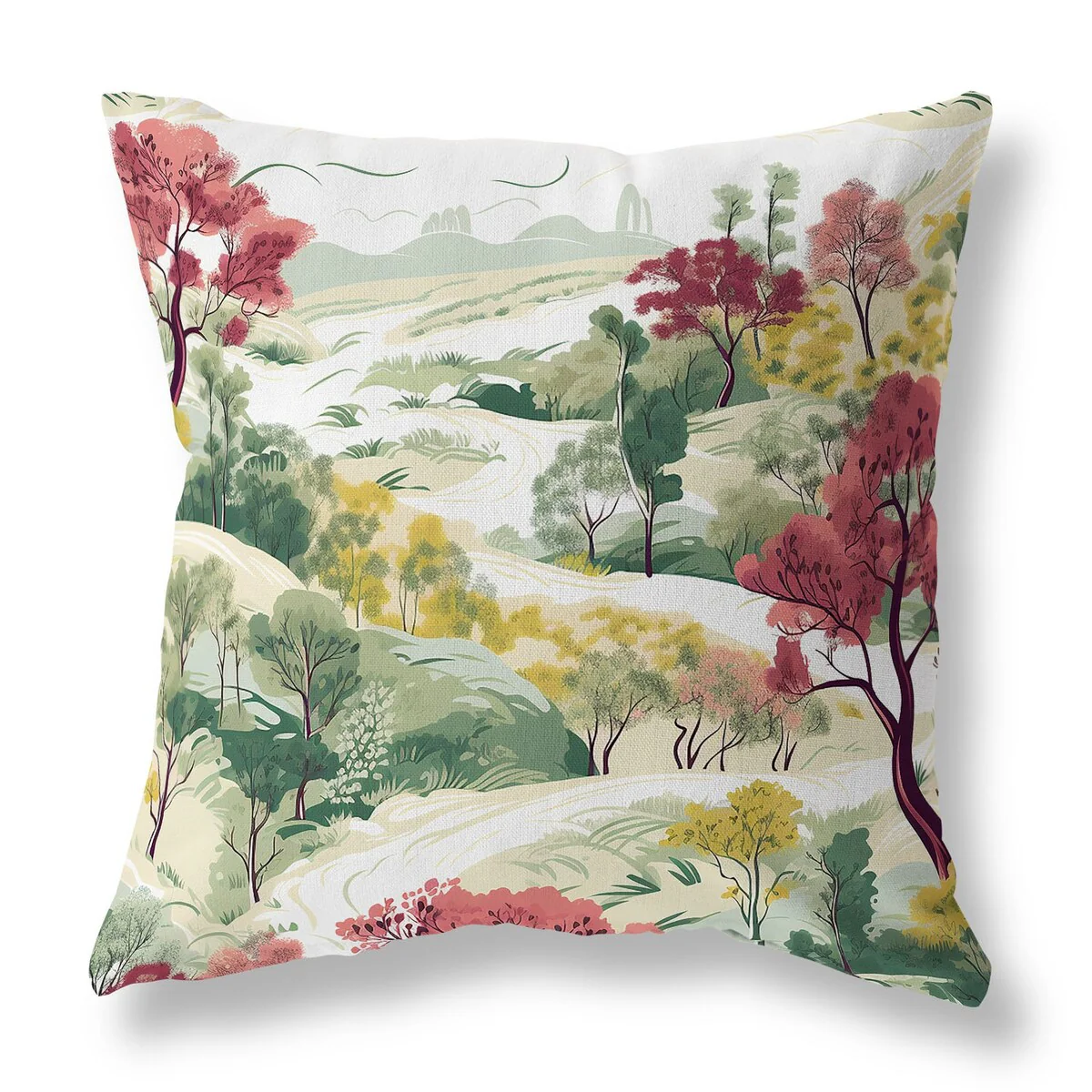 Green And Yellow Leaf Magic Stories Indoor/Outdoor Throw Pillow Zipper