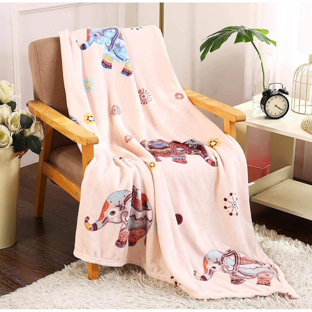 Summertime Whimsy Plush Fleece Throw Blanket (50