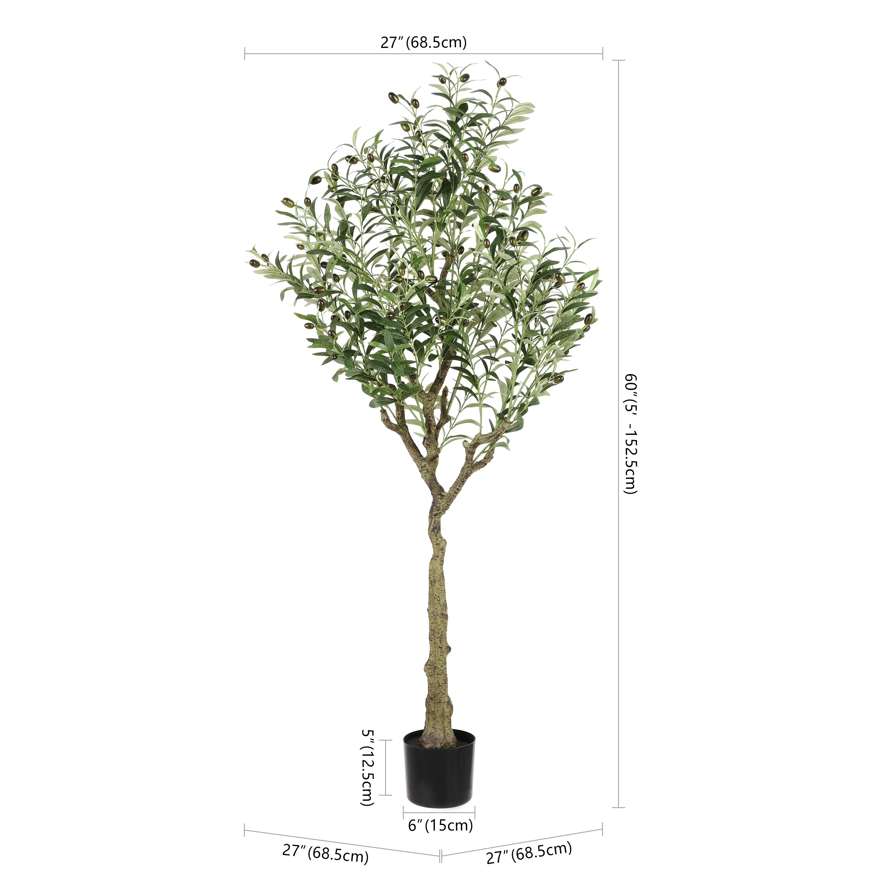 SAFAVIEH Lanette Faux Olive 60-inch Potted Tree - 27
