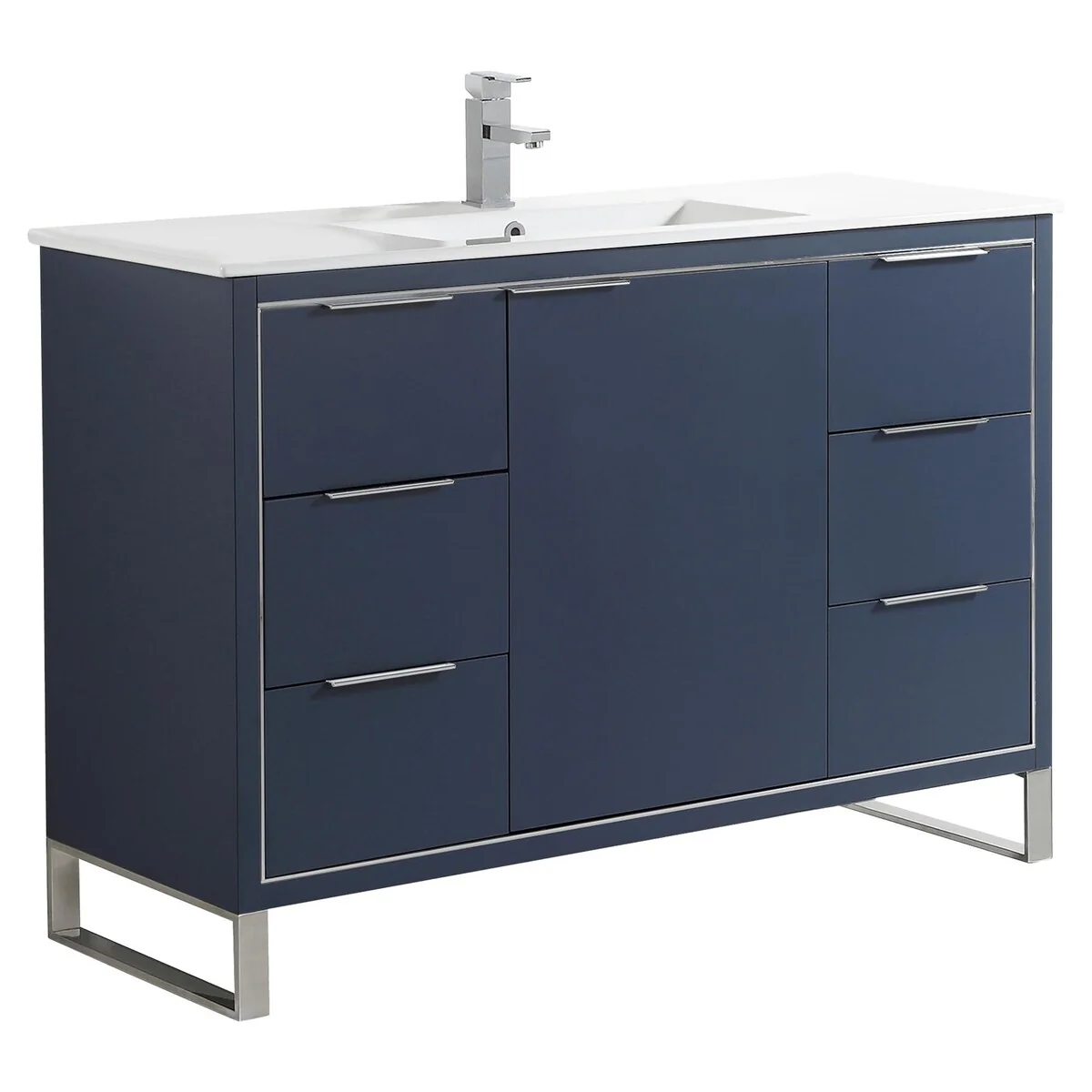 Fine Fixtures Opulence Collection Bathroom Vanity with White Ceramic Sink