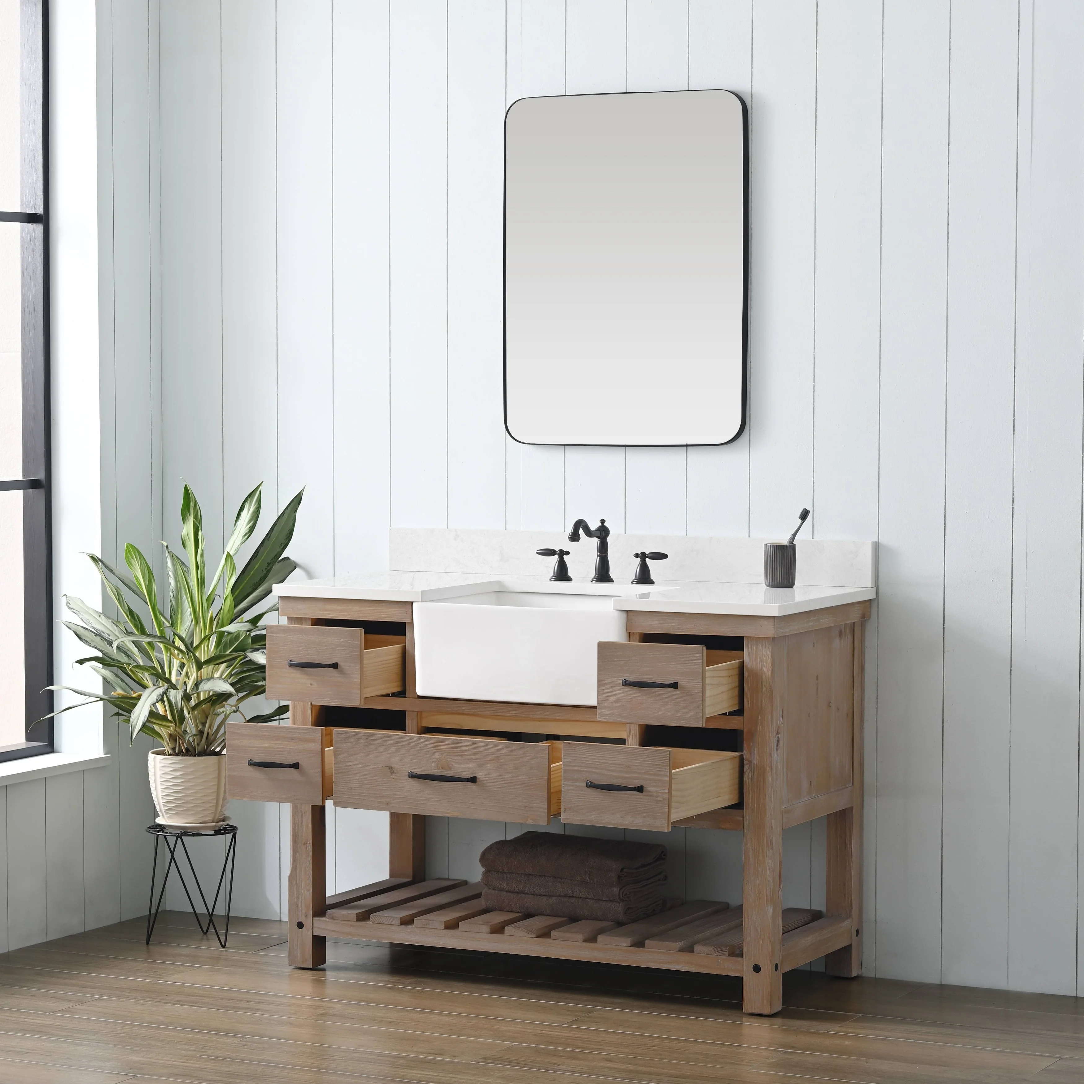 Sudio Design Bathroom Vanity Wesley Weathered Collection.