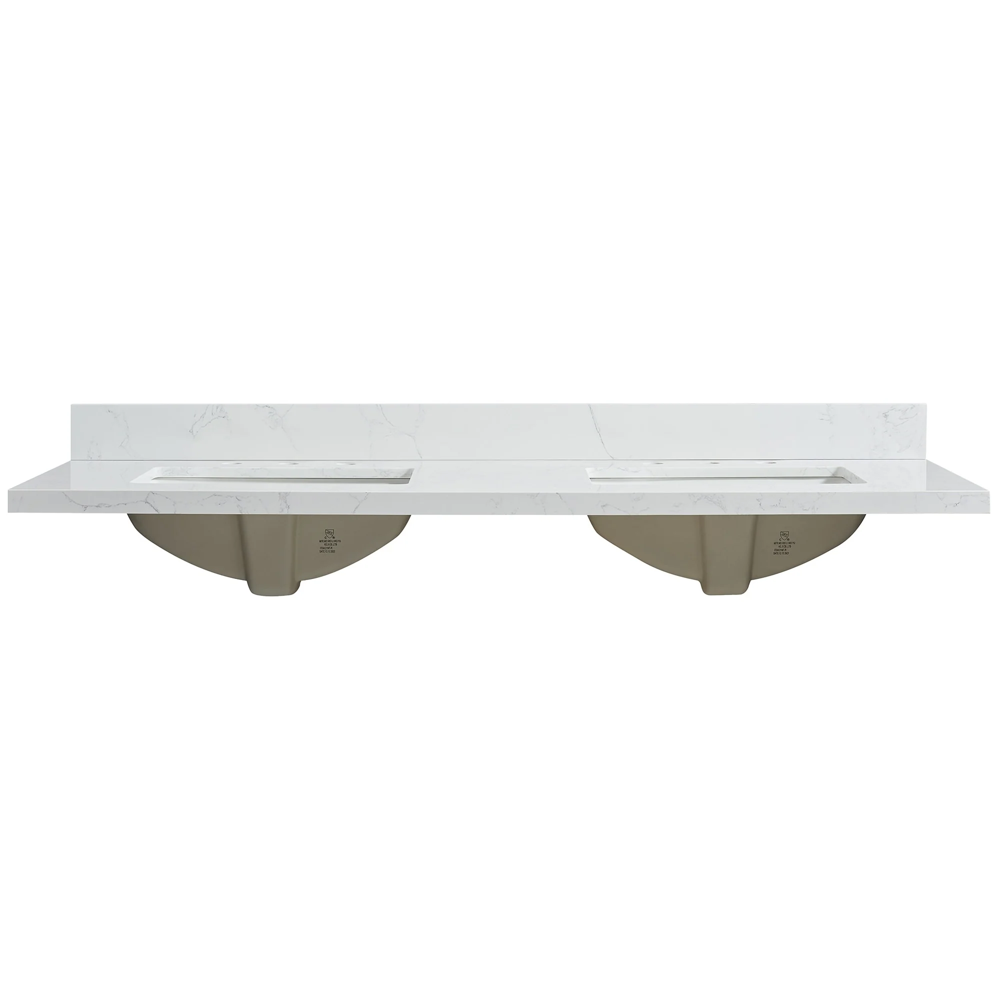 Jaen Composite Stone Vanity Top with White Rectangular Sink