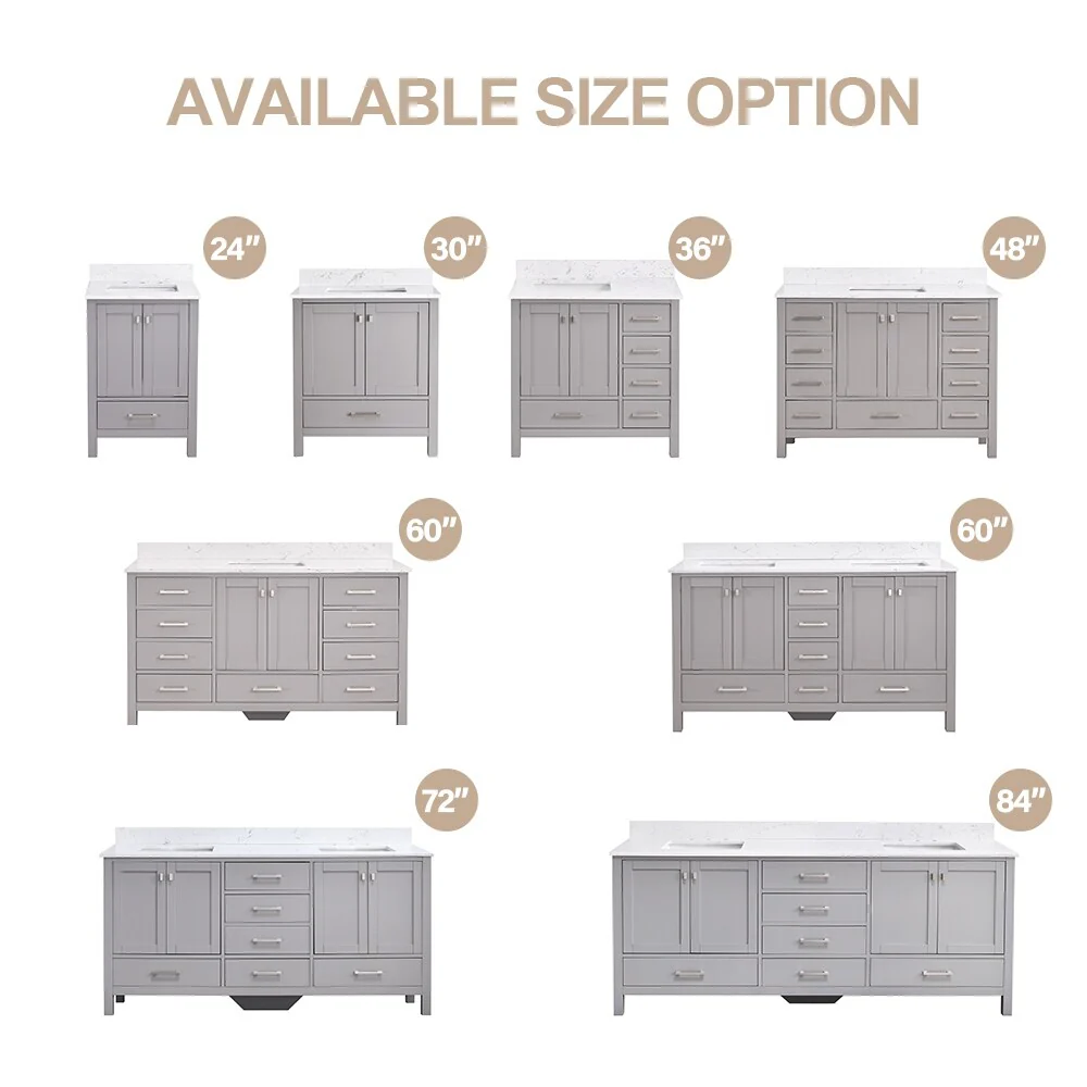 Prismosaic 48 in. Lunar Gray Vanity with Countertop & Splash, Single Sink