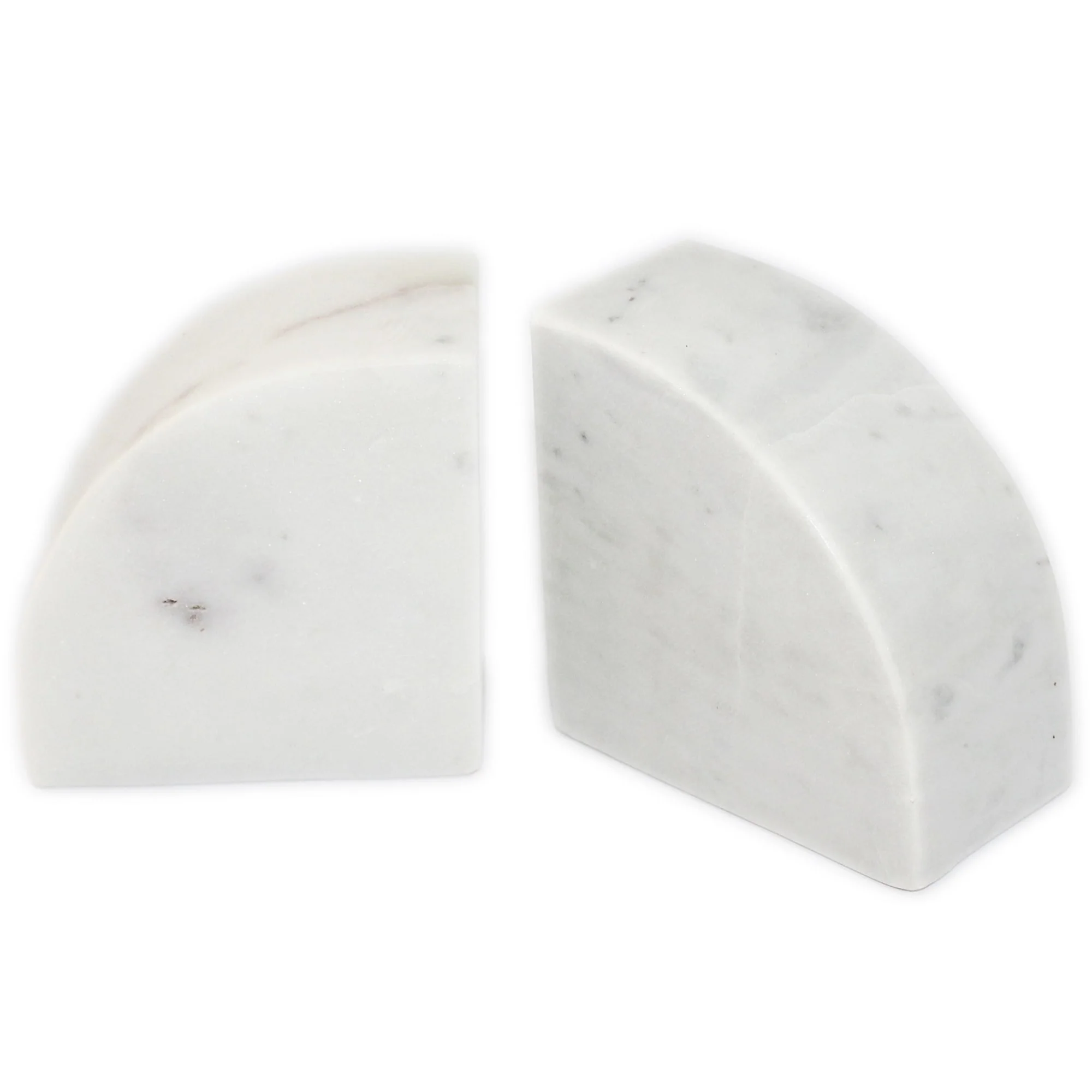 Set of 2 White Marble Bookends