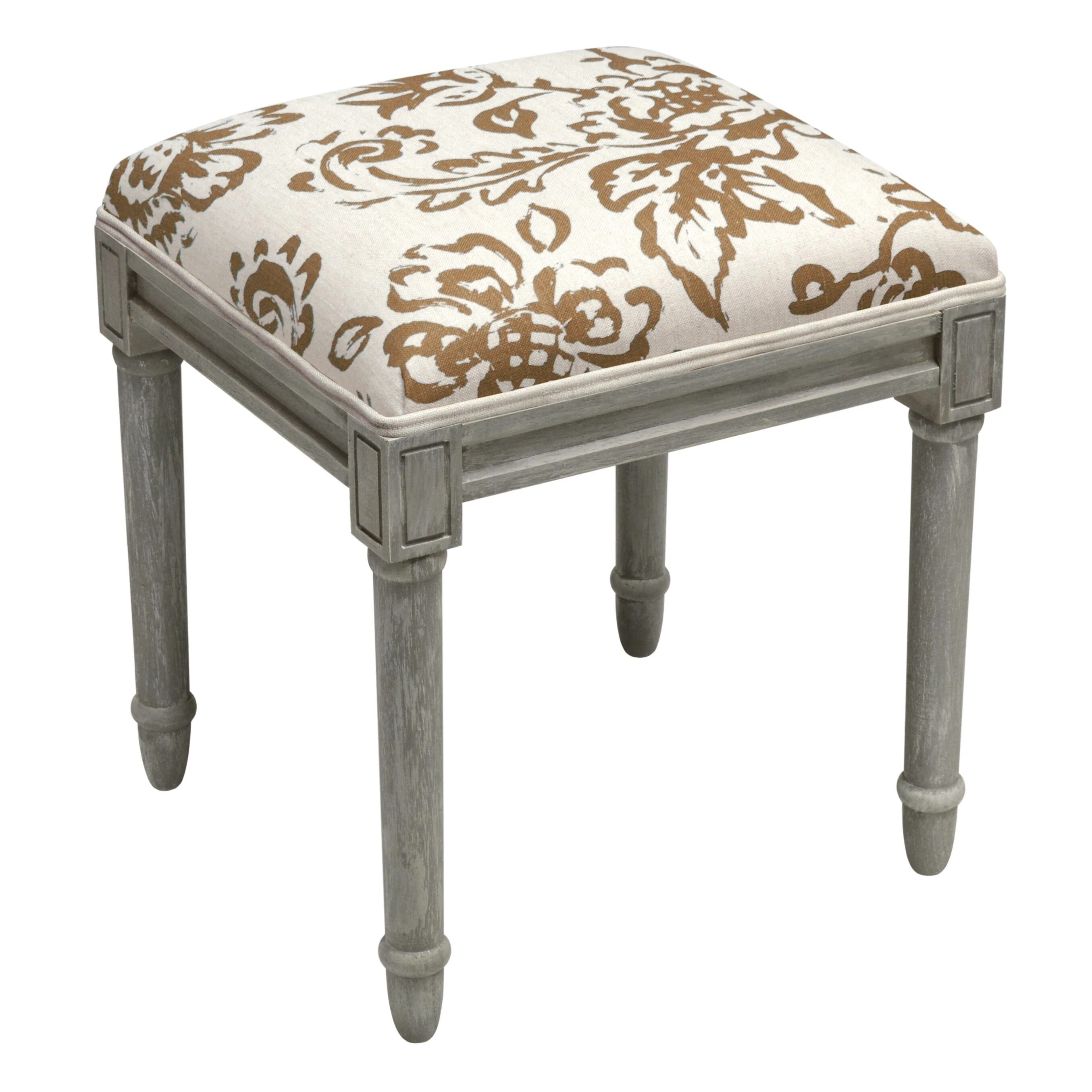 Toile Rustic-grey Vanity Stool - N/A