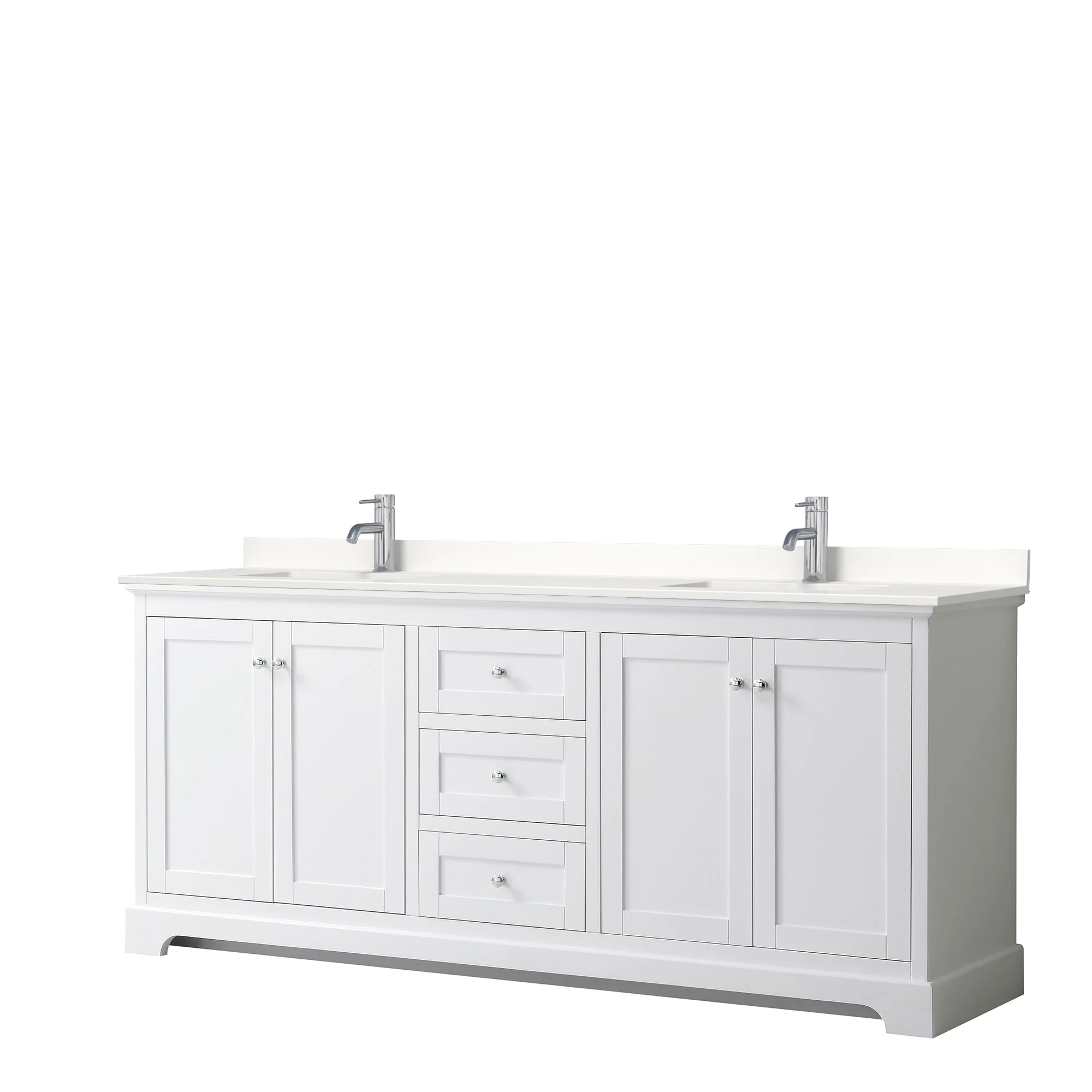 Avery 80-inch Double Vanity, Quartz Top
