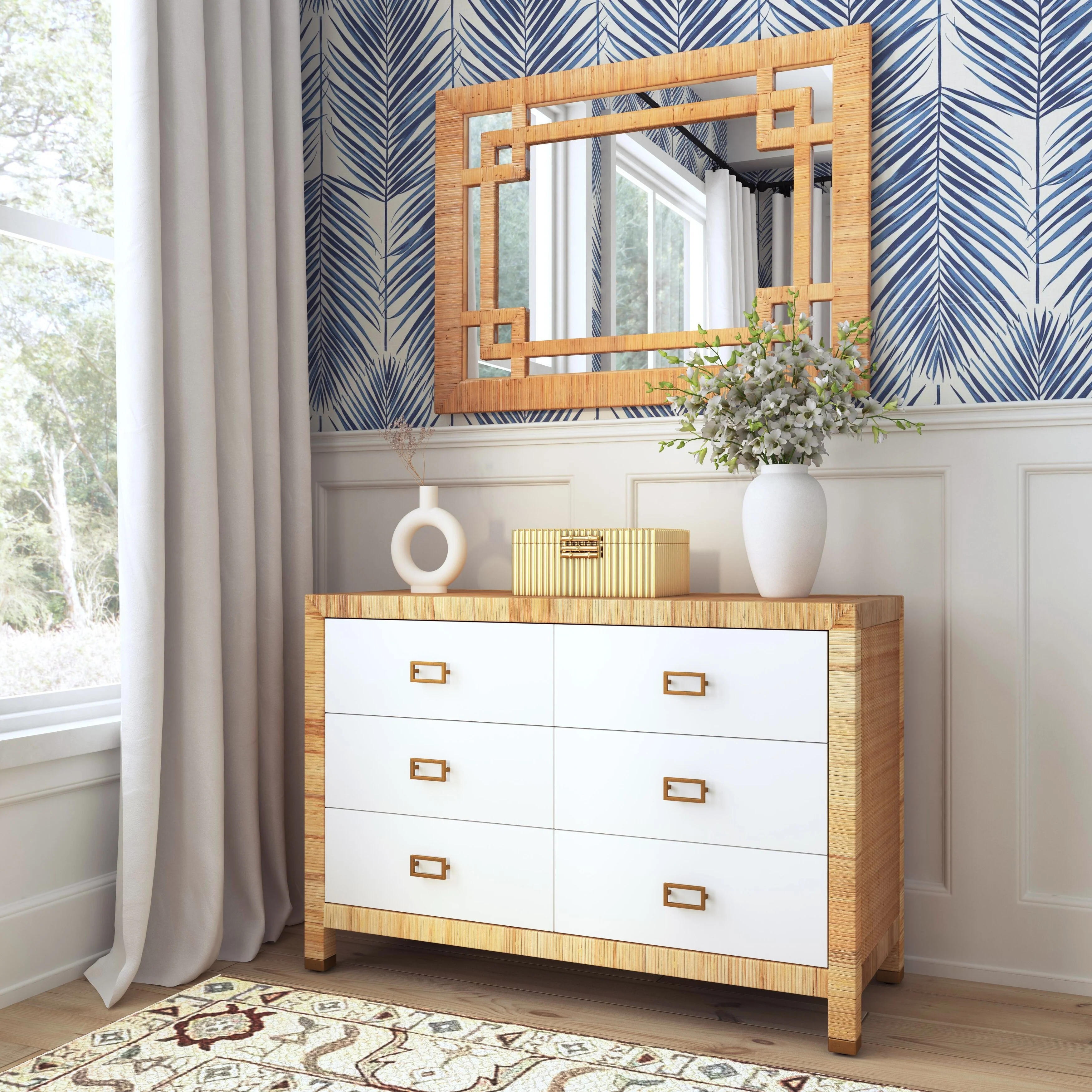 Hana Woven Rattan Wall Mirror