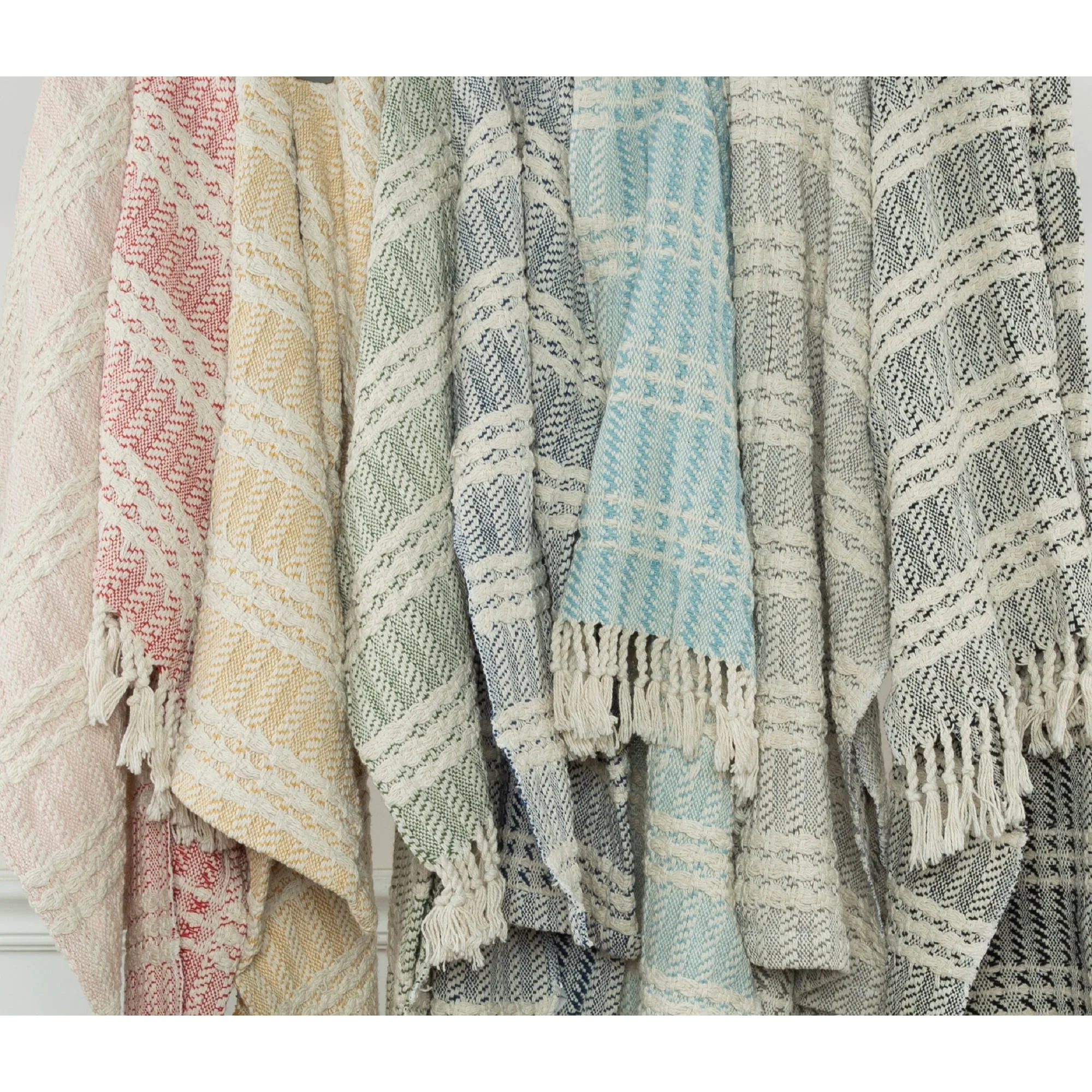 Rizzy Home Hand-made Modern Striped Throw Blanket