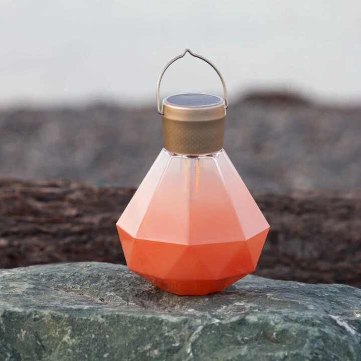 Solar Glass Gem Light - Coral