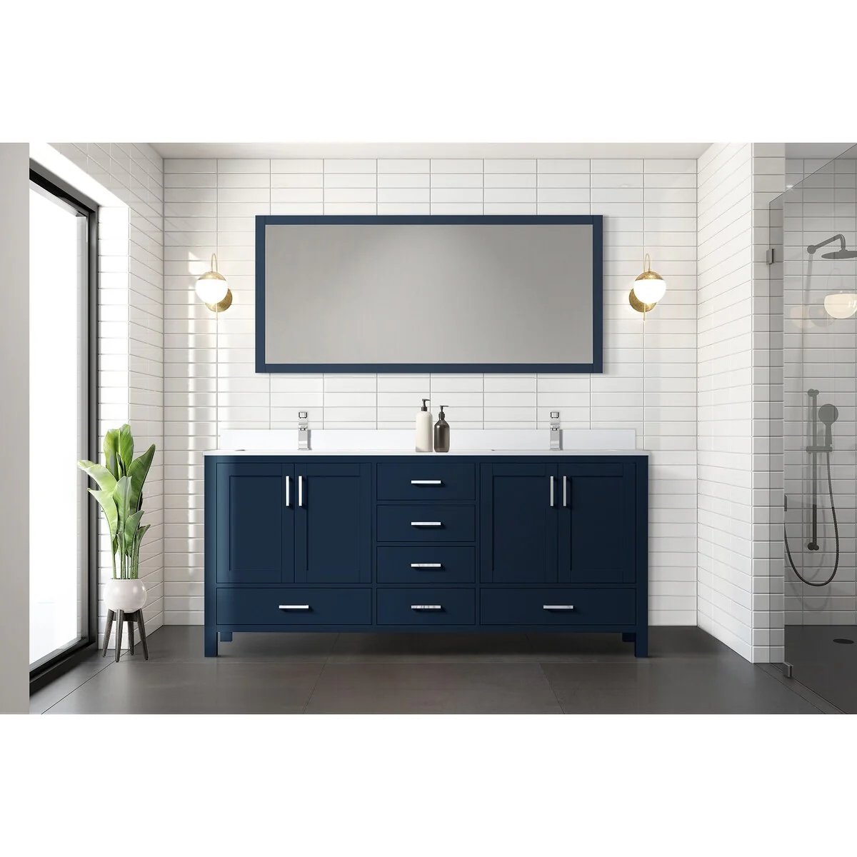 Jacques 72 in. W x 22 in. D White Bath Vanity and Cultured Marble Top